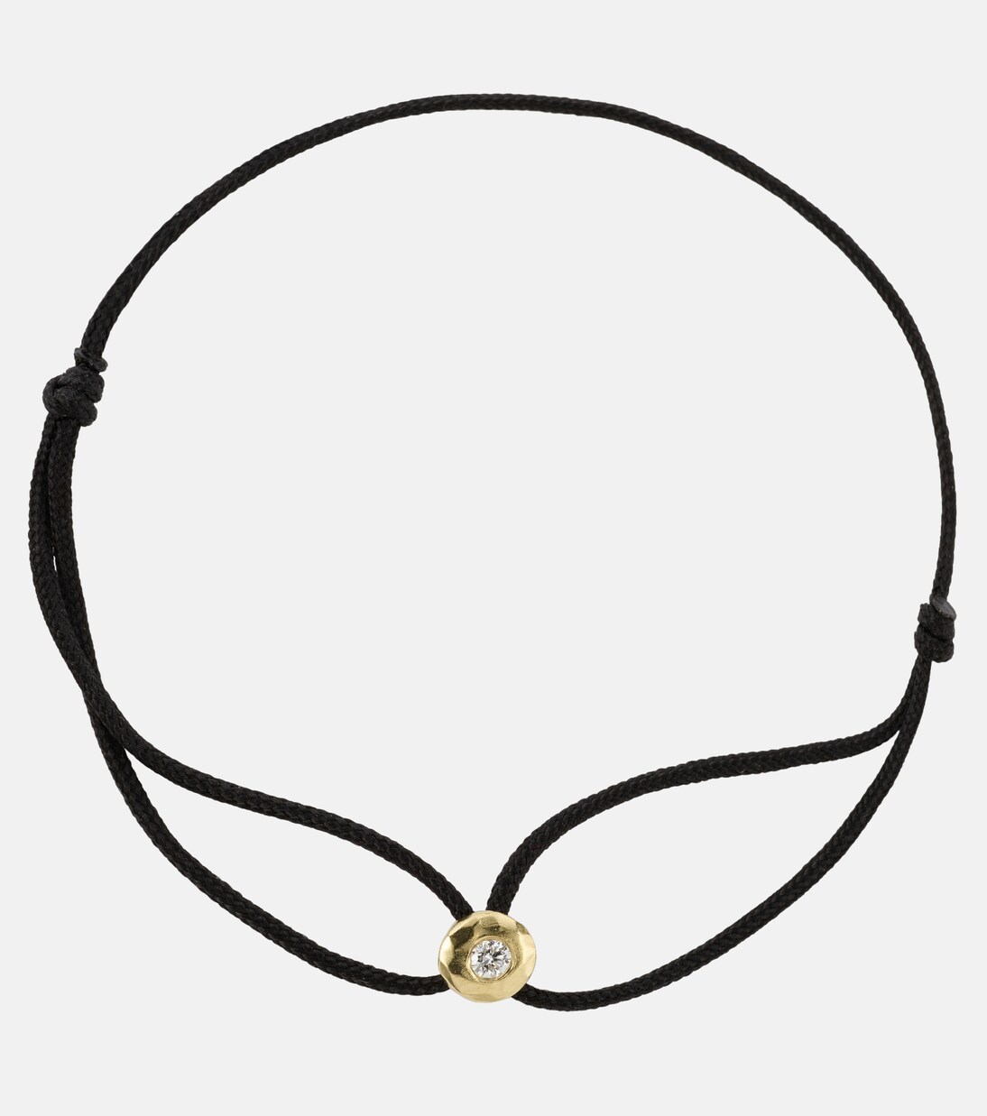 Bracciale in cordoncino oro 18kt Octavia Elizabeth con diamante e chiusura a paracadute, design giovane e raffinato.