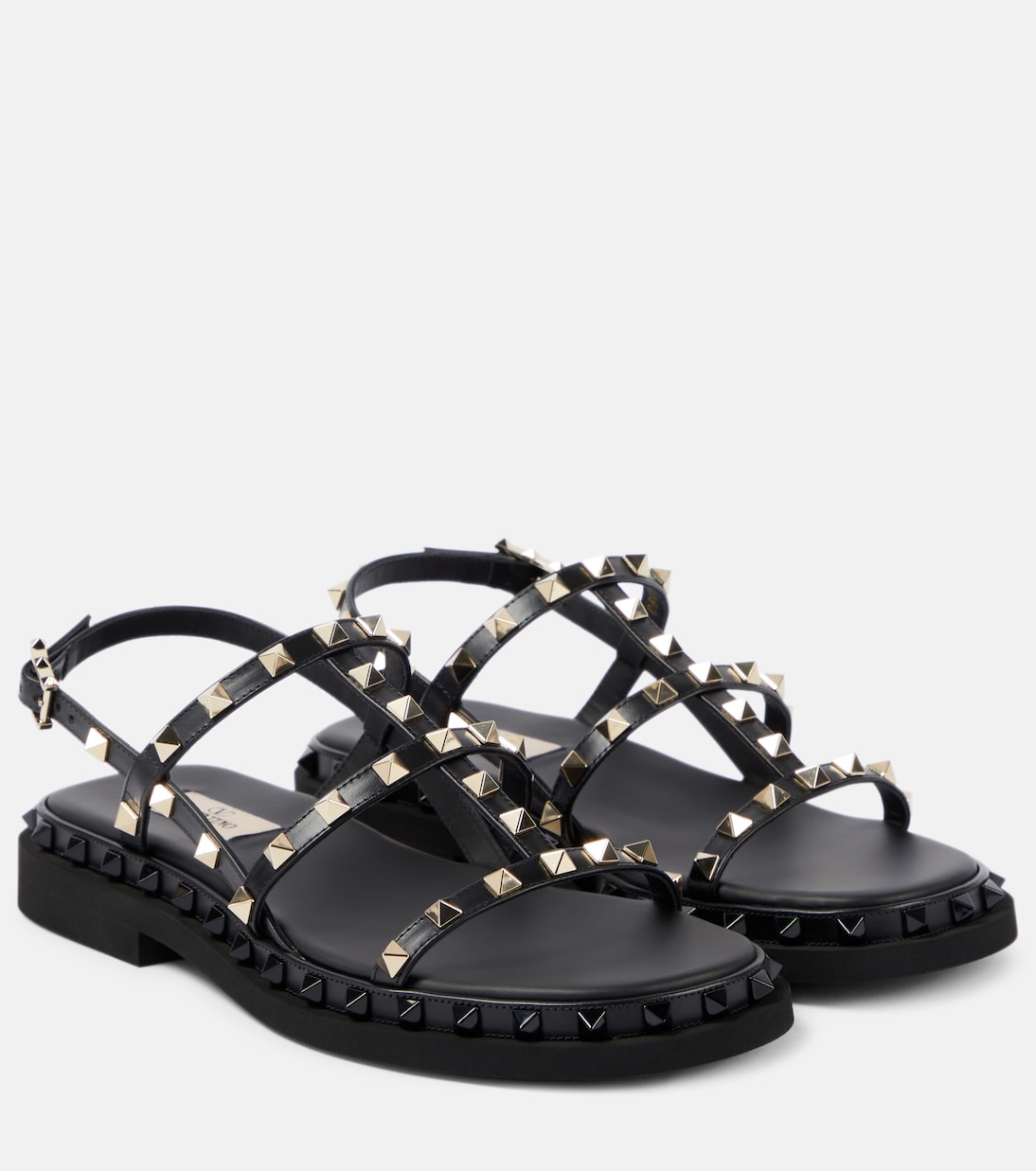 Rockstud leather sandals in black Valentino Garavani Mytheresa