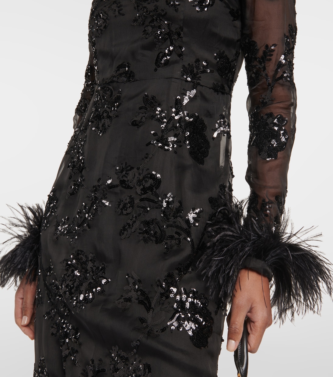 Verzierte Robe Malvina aus Seide | Erdem