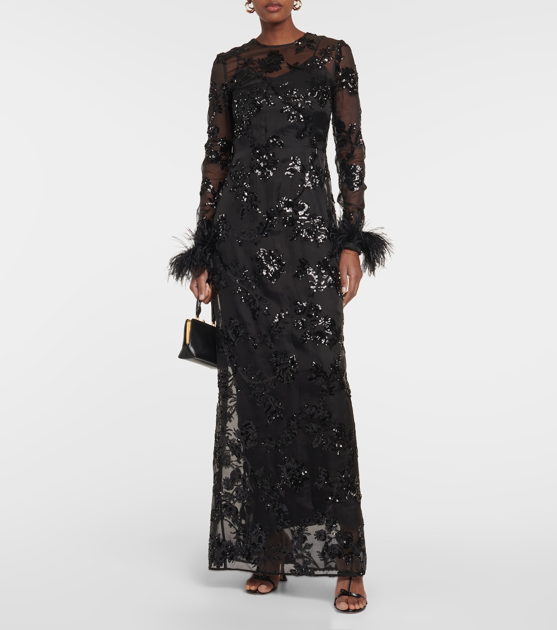 Verzierte Robe Malvina aus Seide | Erdem
