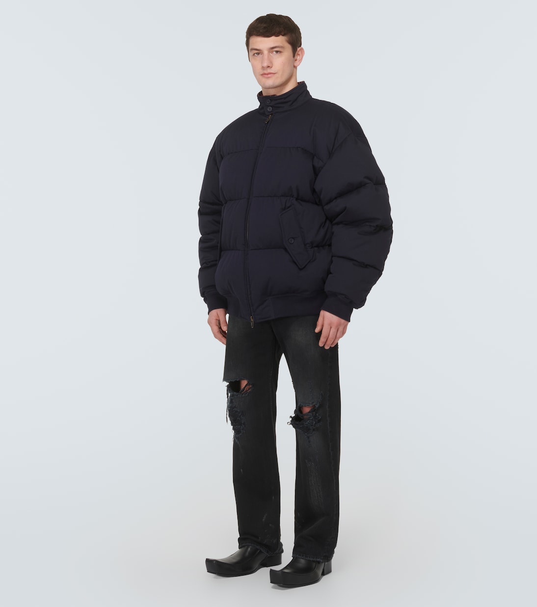 Piumino Cut-Up Harrington in twill | Balenciaga
