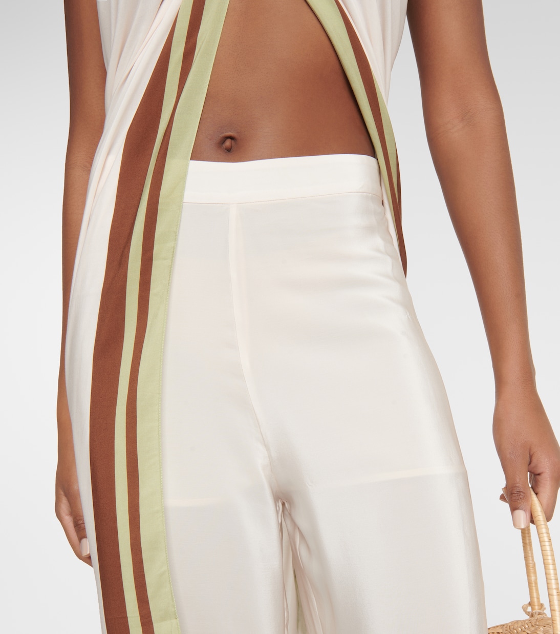 Weite High-Rise-Hose Arisaema aus Seide | Adriana Degreas