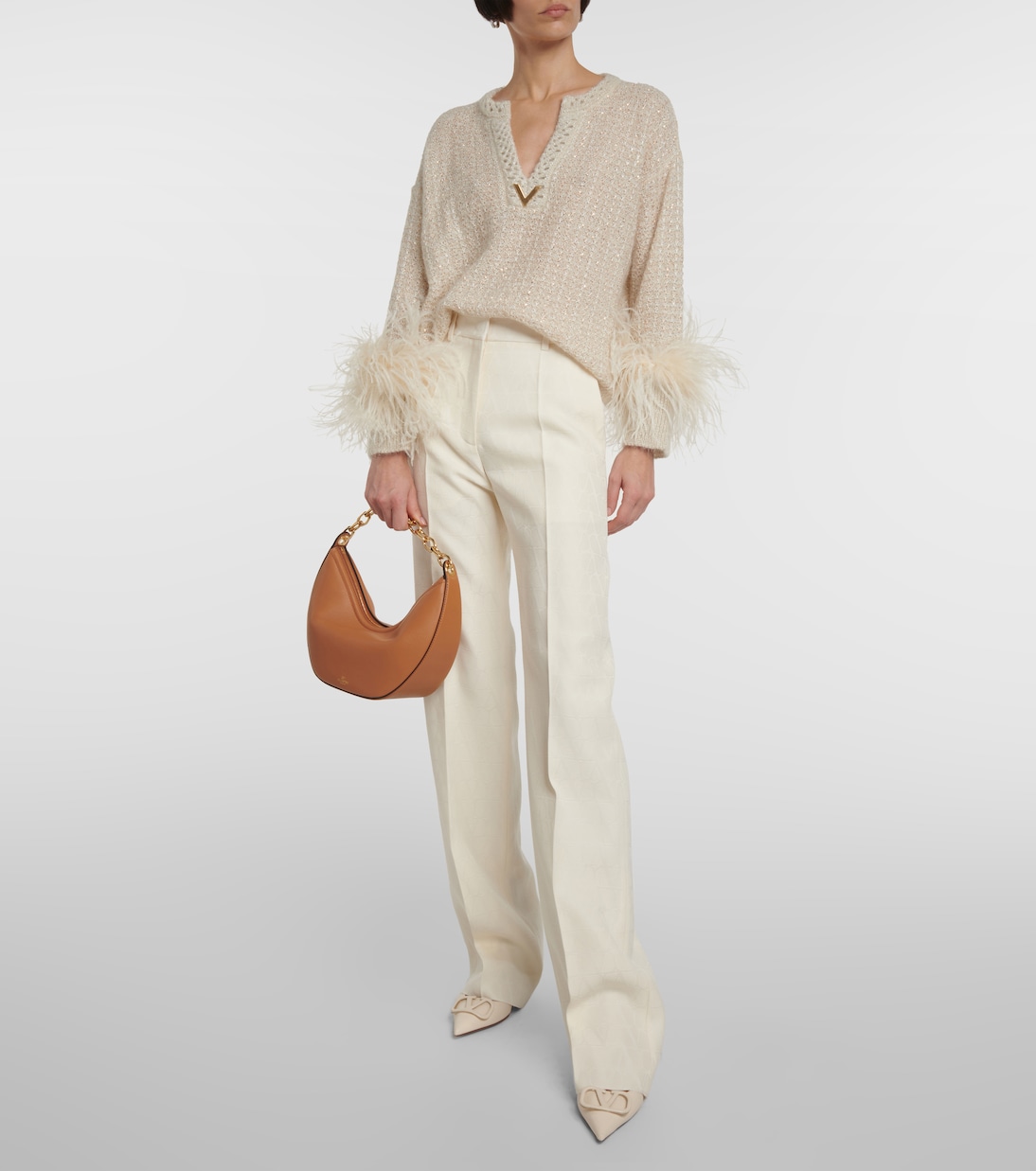 Moon VLogo Small leather shoulder bag | Valentino Garavani