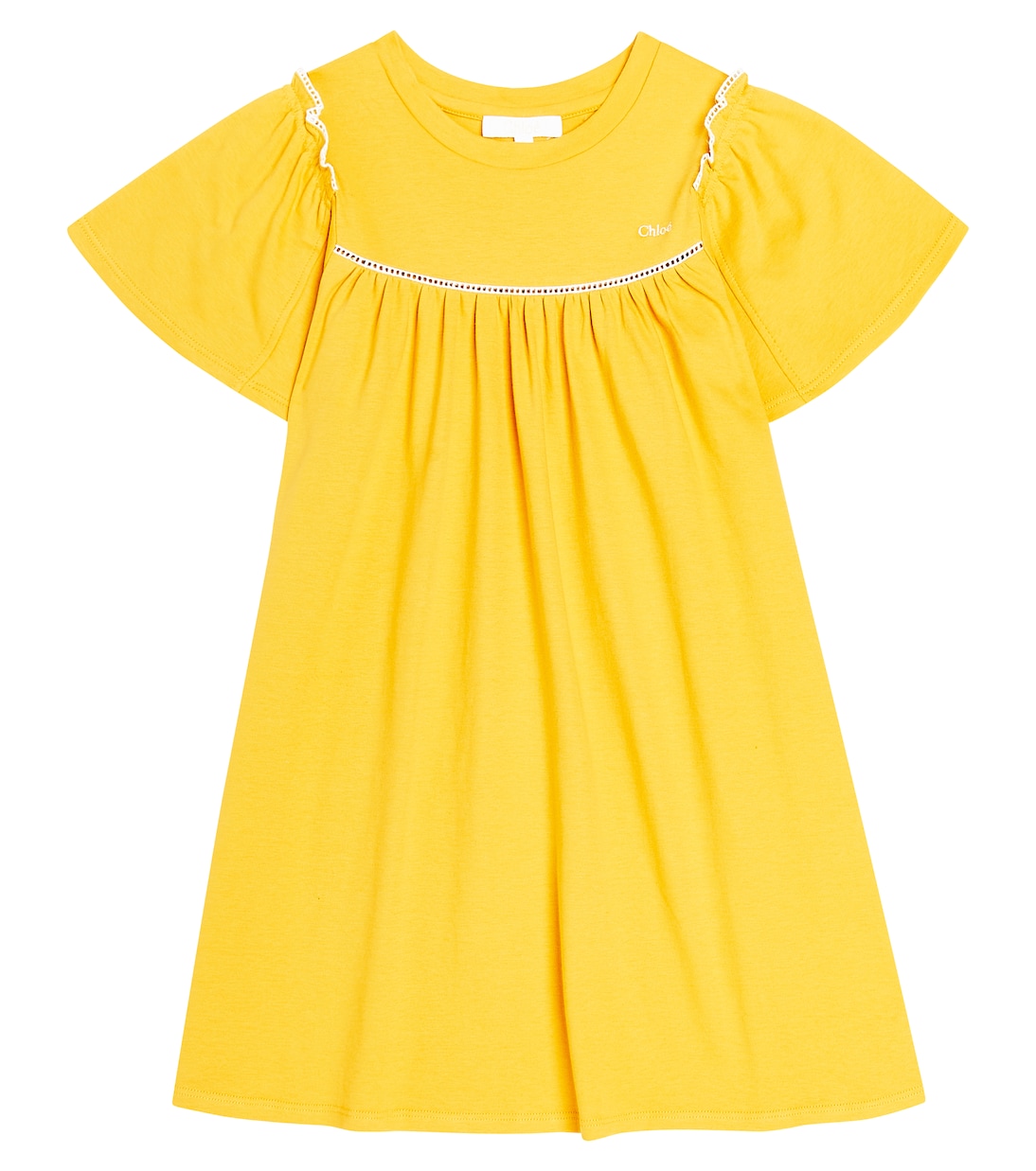 Abito in cotone con volant | Chloé Kids