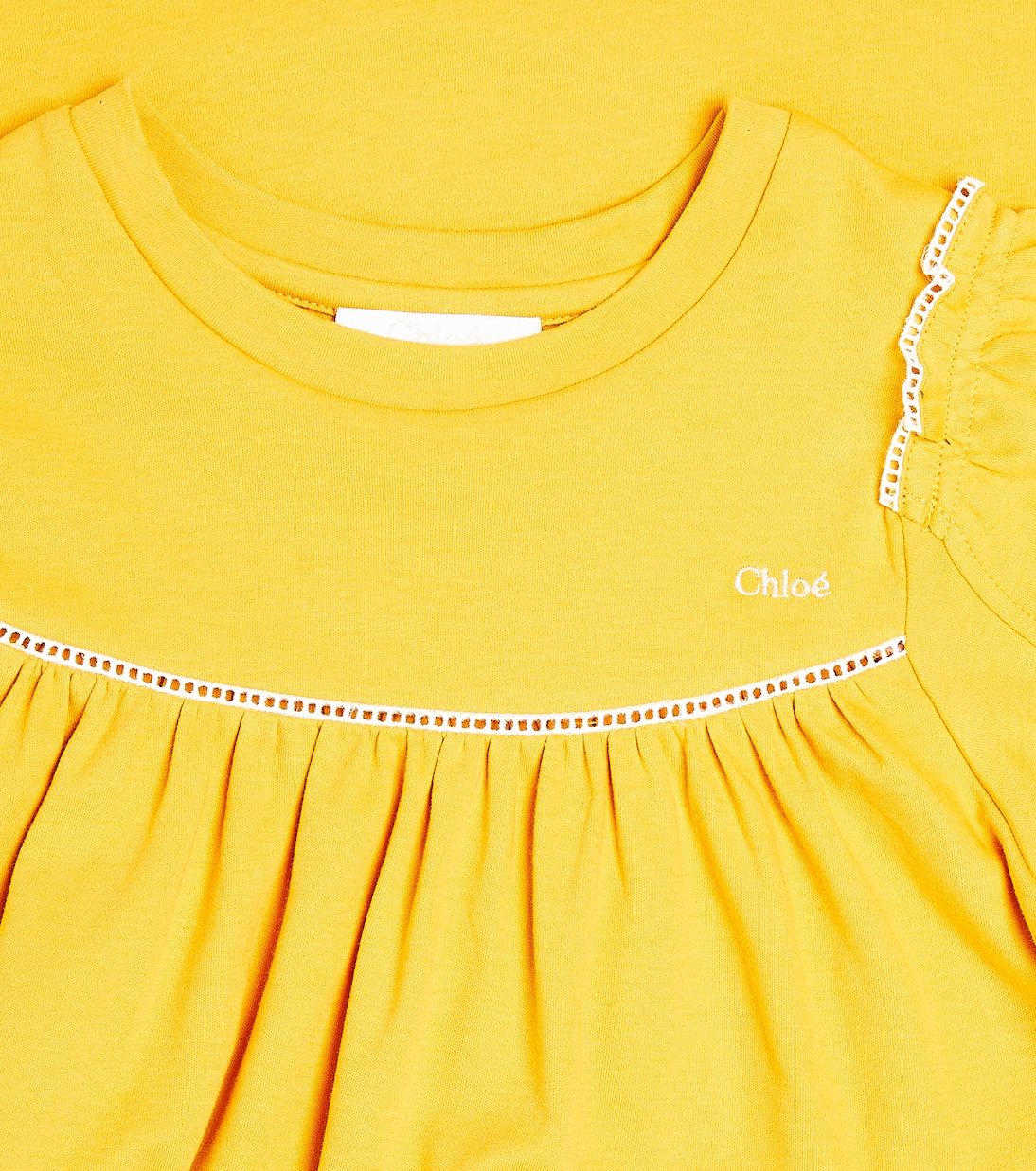 Abito in cotone con volant | Chloé Kids