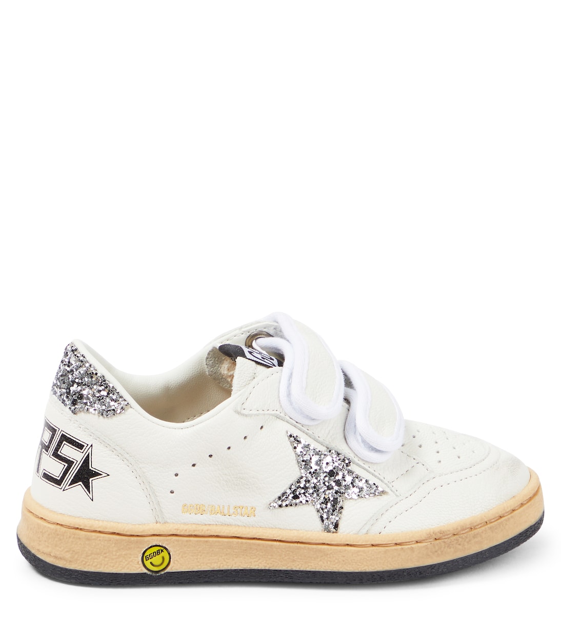 Ball Star leather and glitter sneakers | Golden Goose Kids
