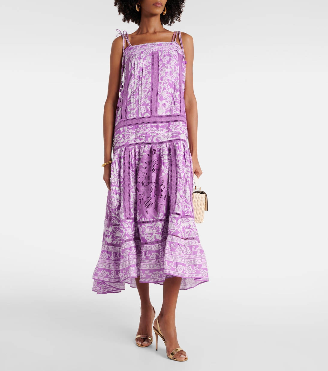 Bedrucktes Maxikleid aus Baumwolle | Farm Rio