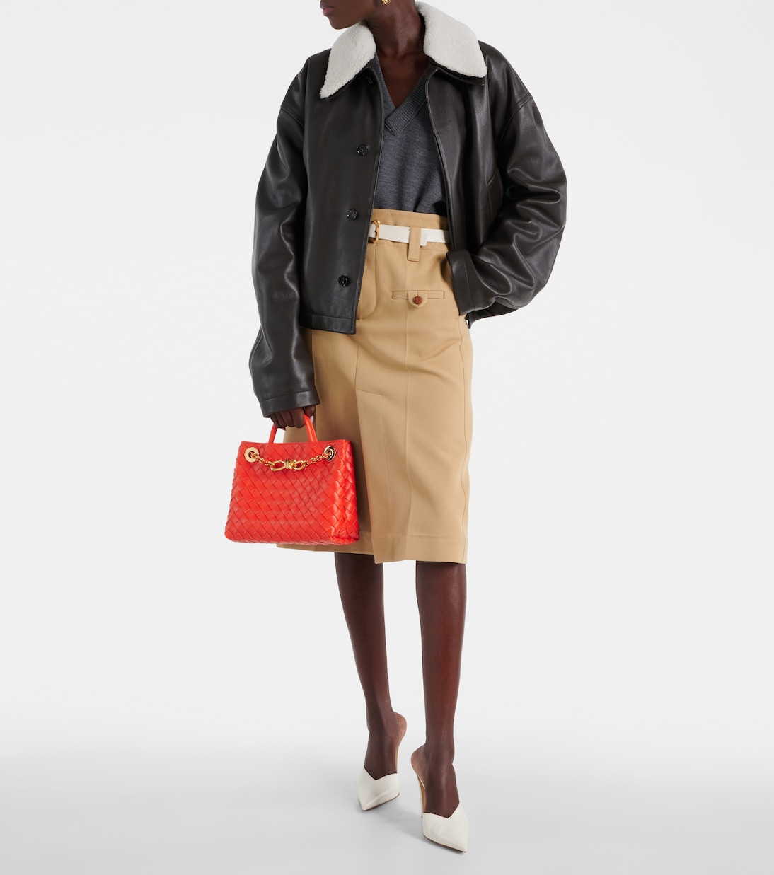 Gonna a tubino in cotone | Bottega Veneta