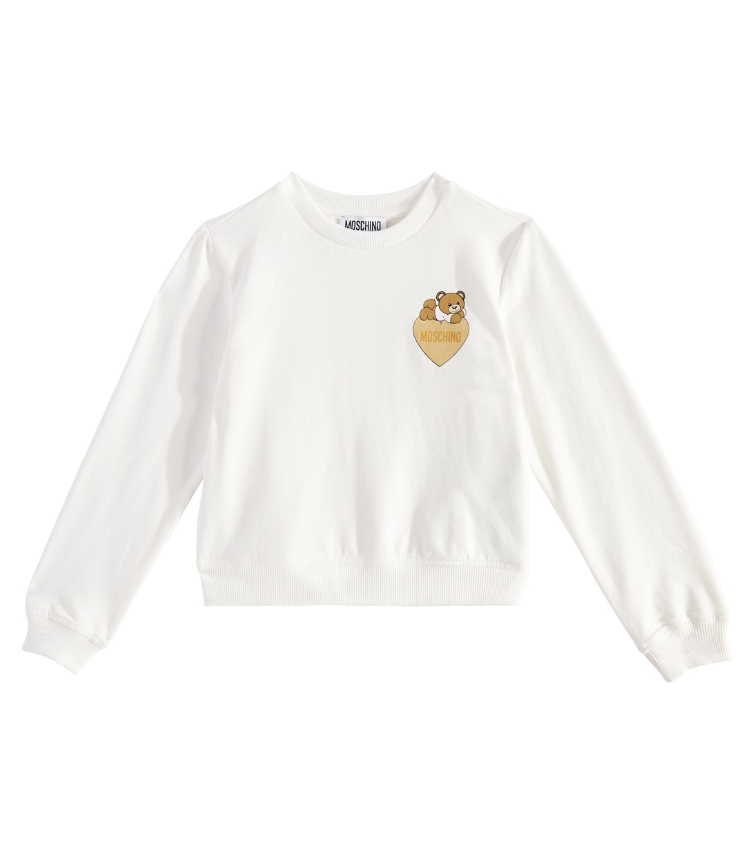 Felpa in misto cotone con stampa | Moschino Kids