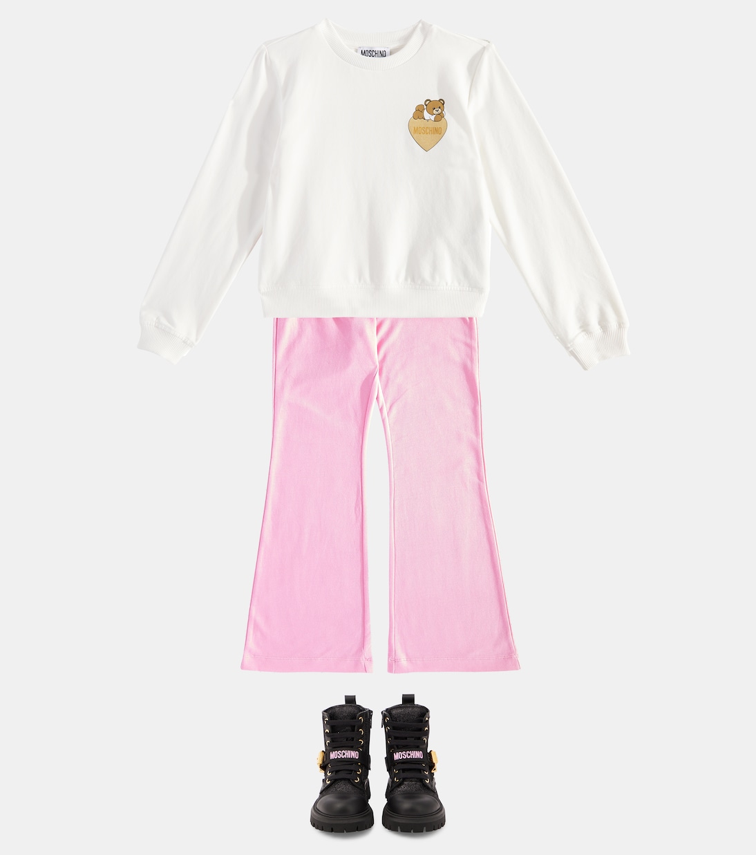 Felpa in misto cotone con stampa | Moschino Kids