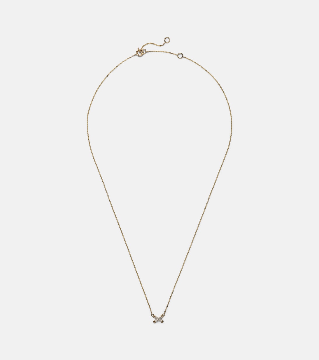 Collier Diamond Cross Stitch en or 14 ct et diamants blancs | Stone and Strand