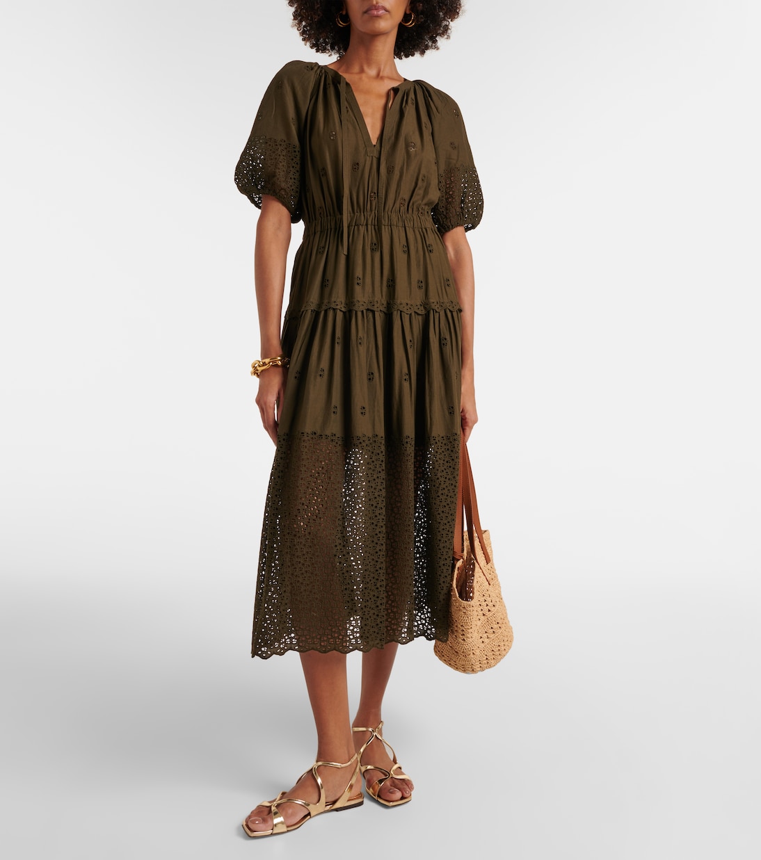 Besticktes Midikleid Nova aus Baumwolle | Ulla Johnson