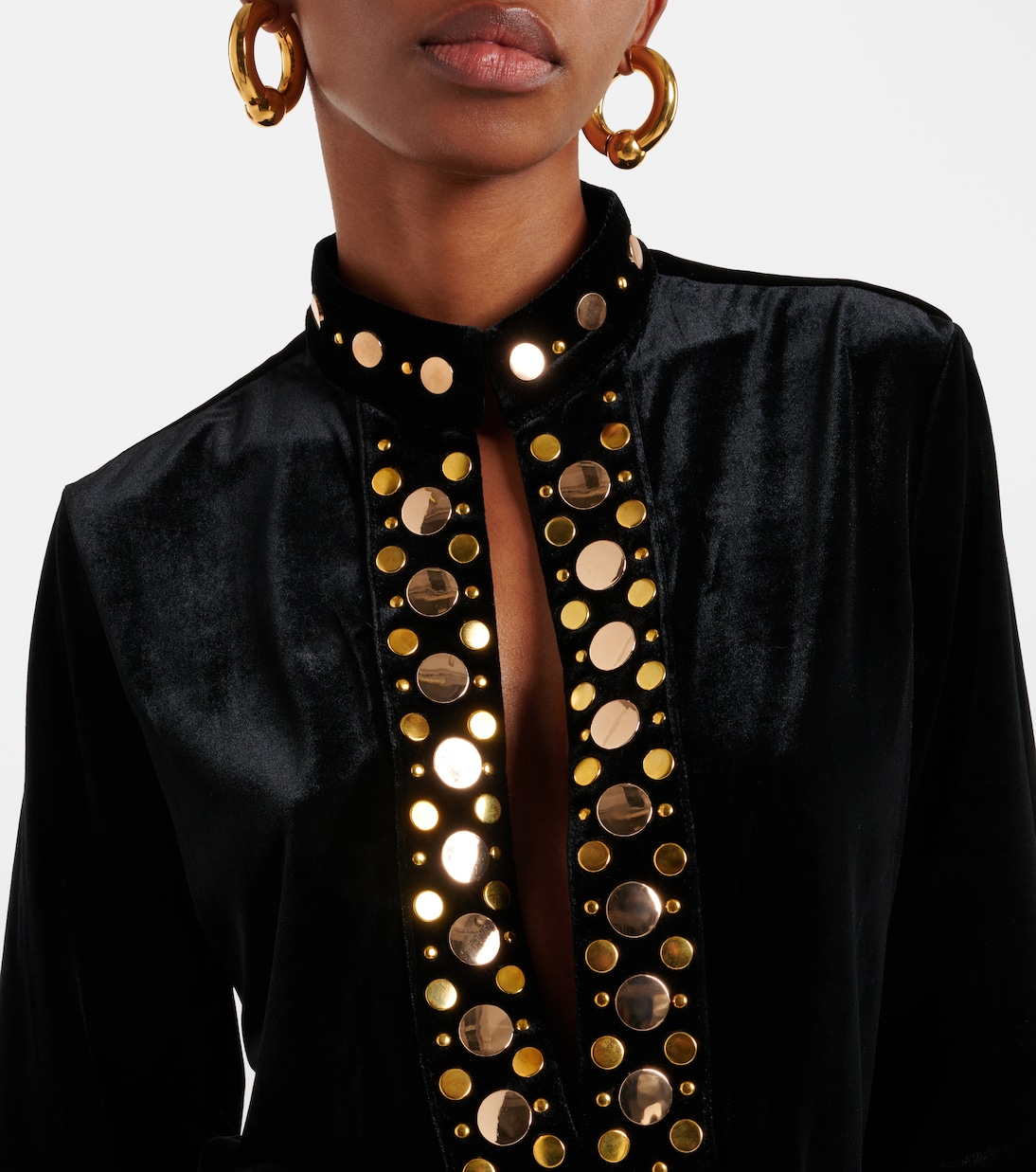 Robe longue Arol en velours à ornements | Dodo Bar Or