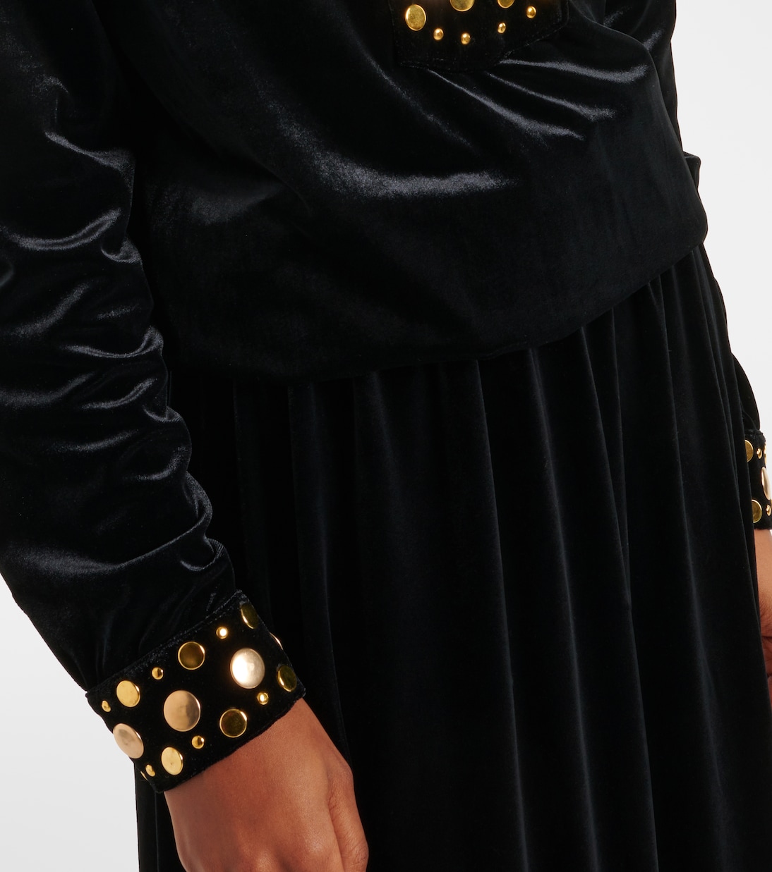 Robe longue Arol en velours à ornements | Dodo Bar Or