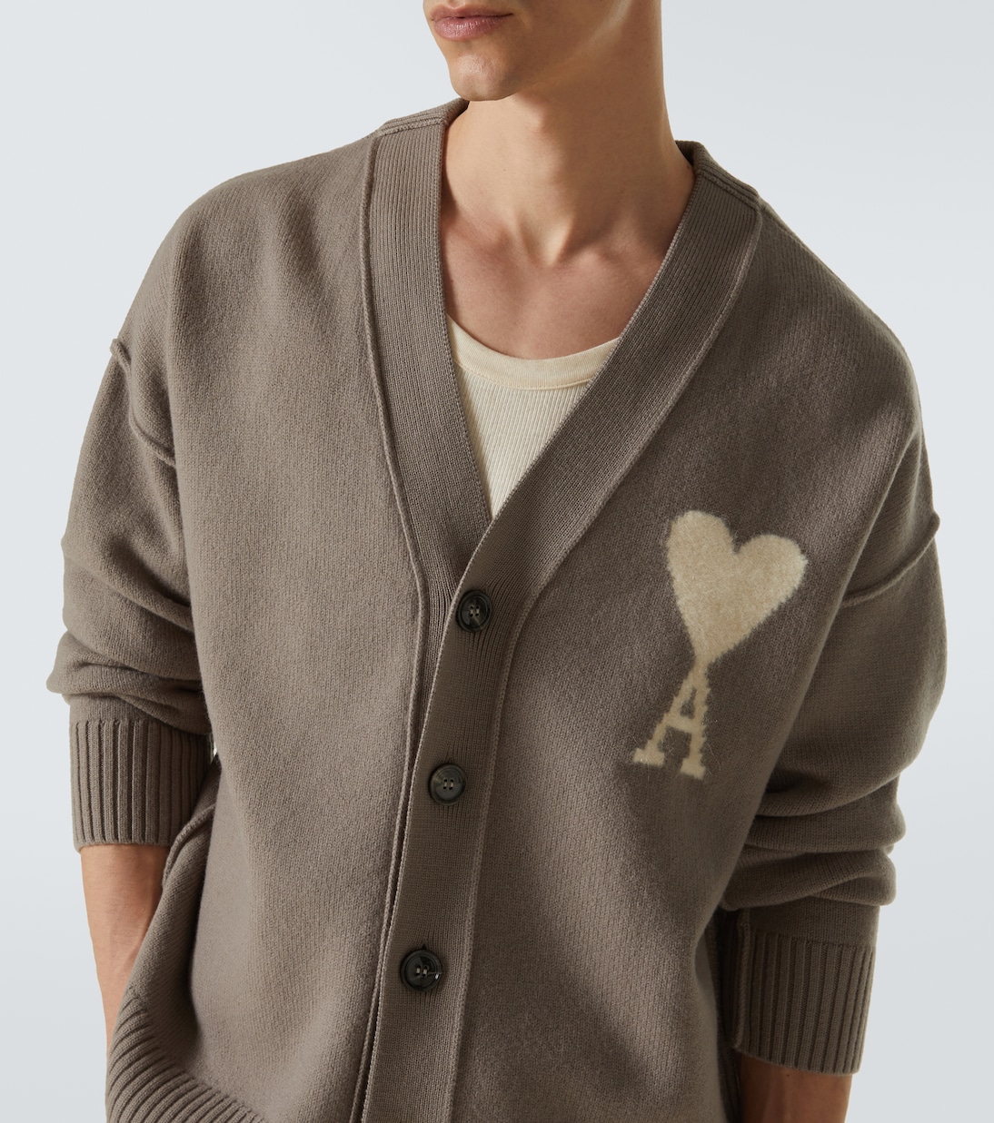Ami De Cœur virgin wool cardigan | Ami Paris