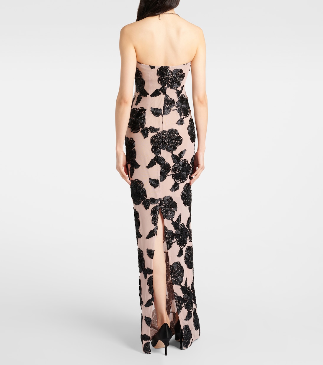 Floral mesh-trimmed gown | Rotate