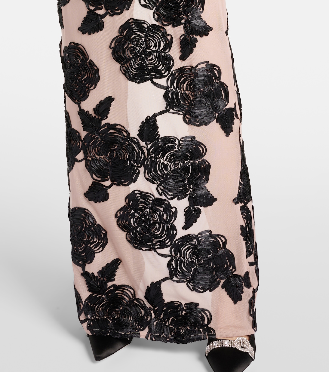 Floral mesh-trimmed gown | Rotate