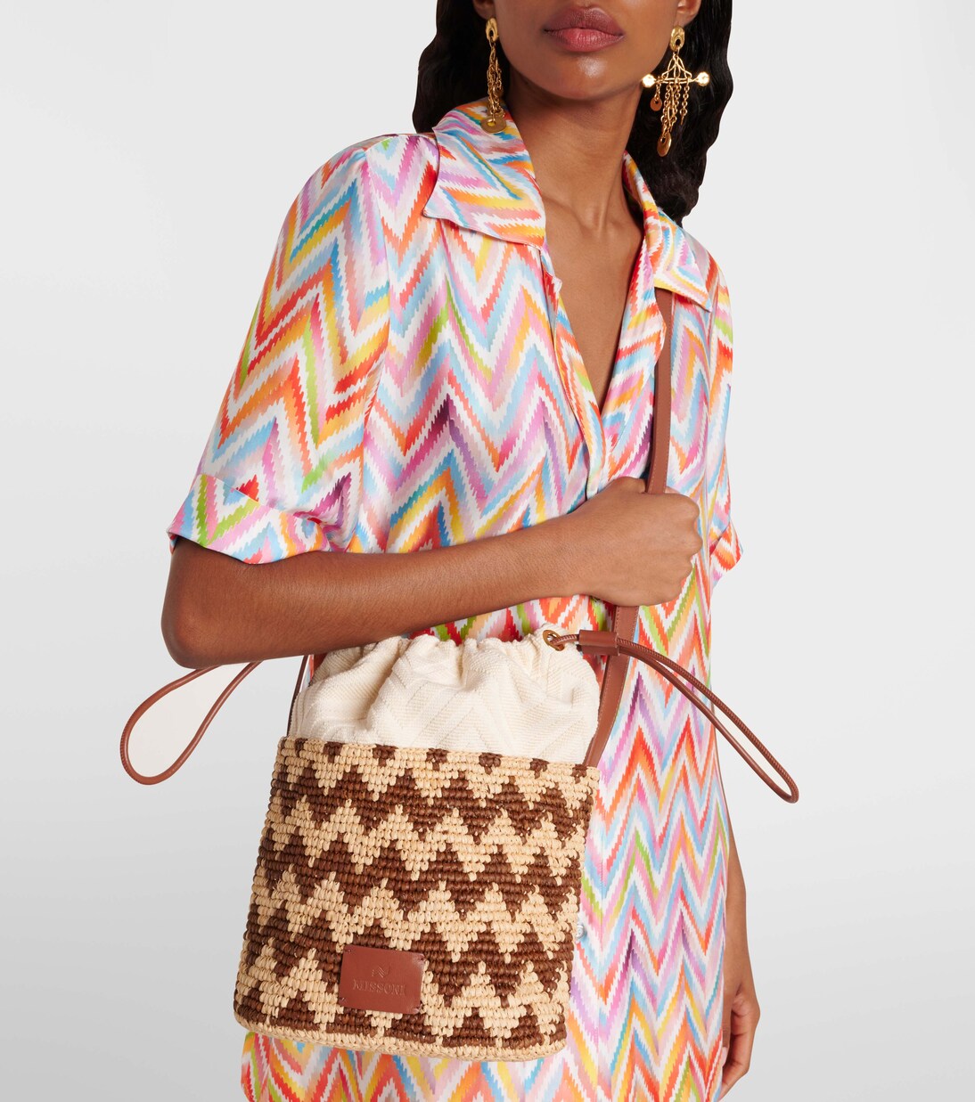 Secchiello Zigzag Medium in rafia | Missoni