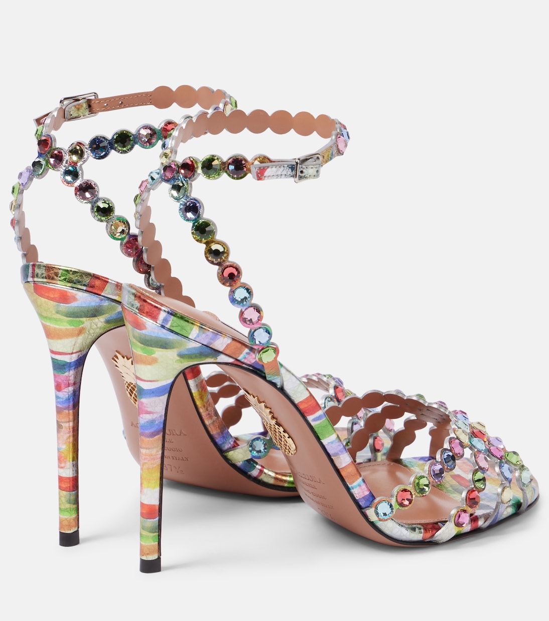 Tequila 105 embellished leather sandals | Aquazzura