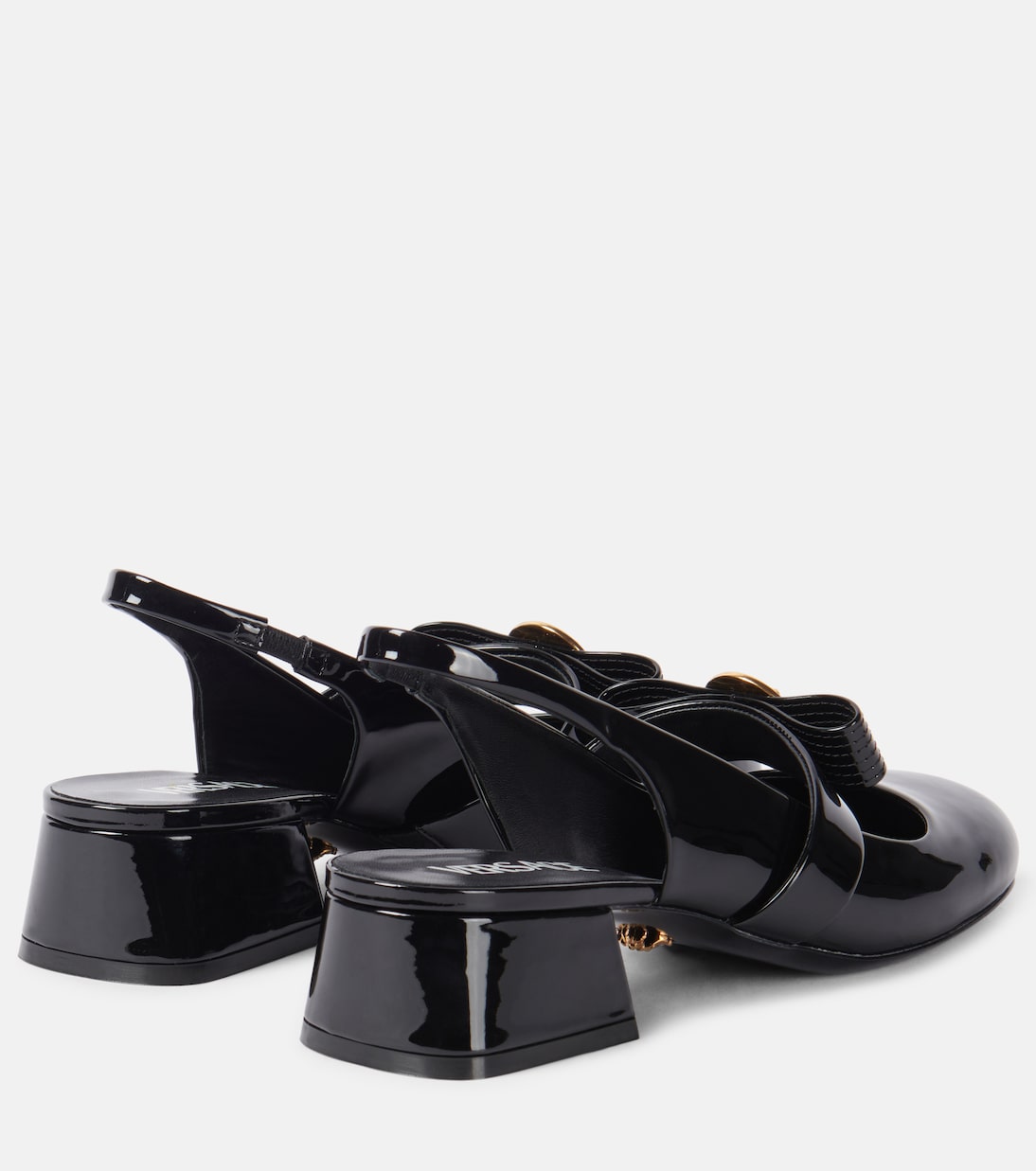Slingback-Pumps Gianni Ribbon aus Lackleder | Versace