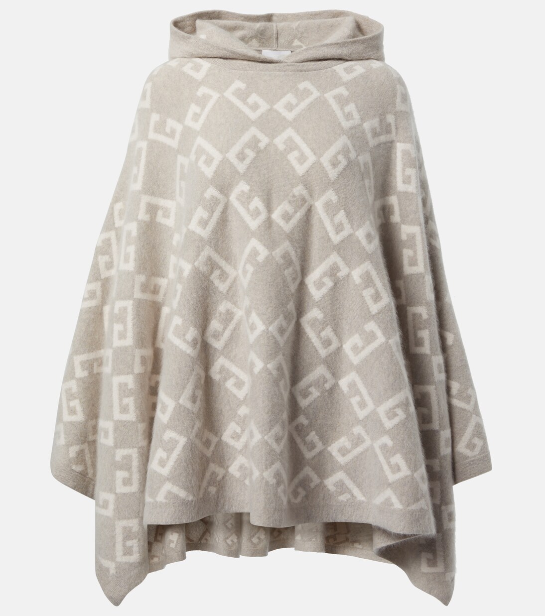 Poncho Monogram 72 à capuche en cachemire | Givenchy