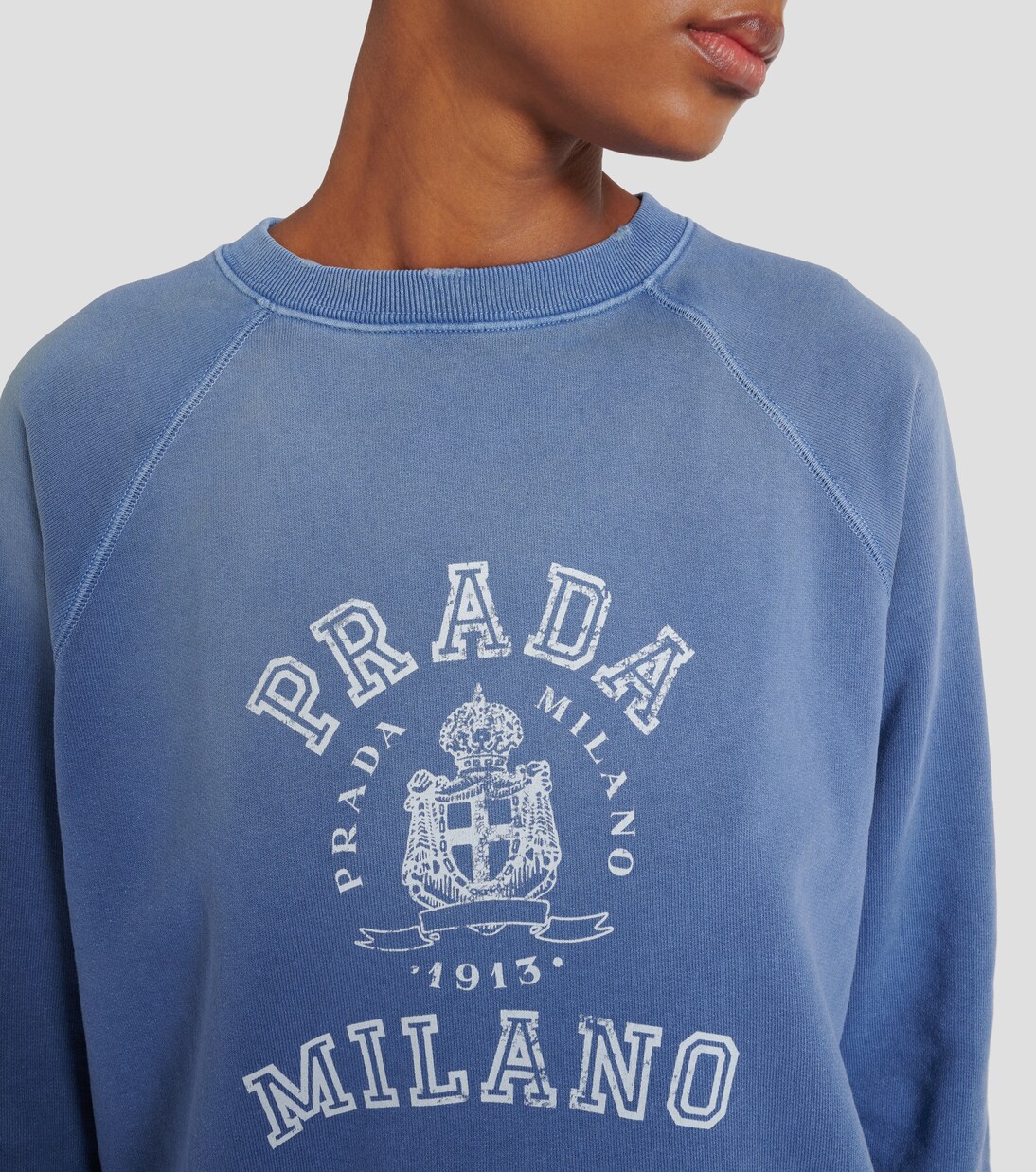 Felpa in jersey di cotone con logo | Prada
