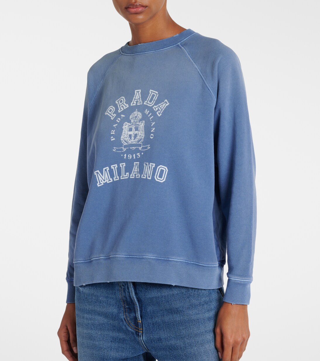 Felpa in jersey di cotone con logo | Prada