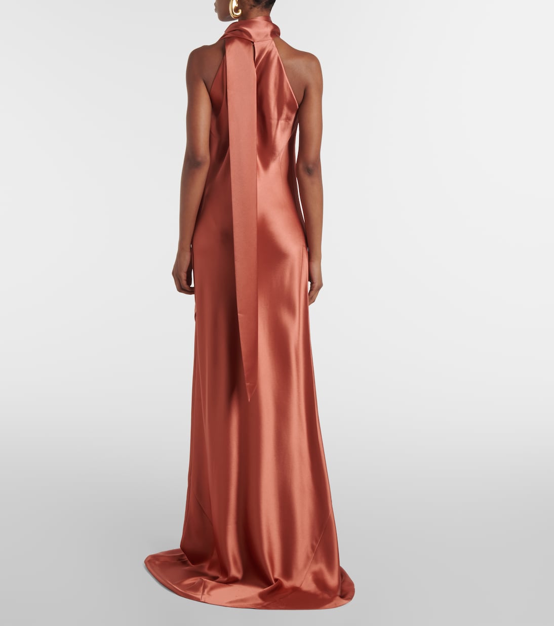 Robe longue Sienna en satin | Galvan