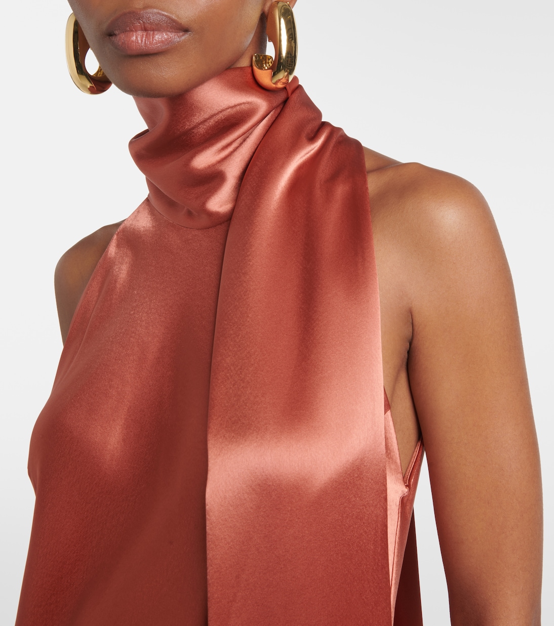 Robe longue Sienna en satin | Galvan