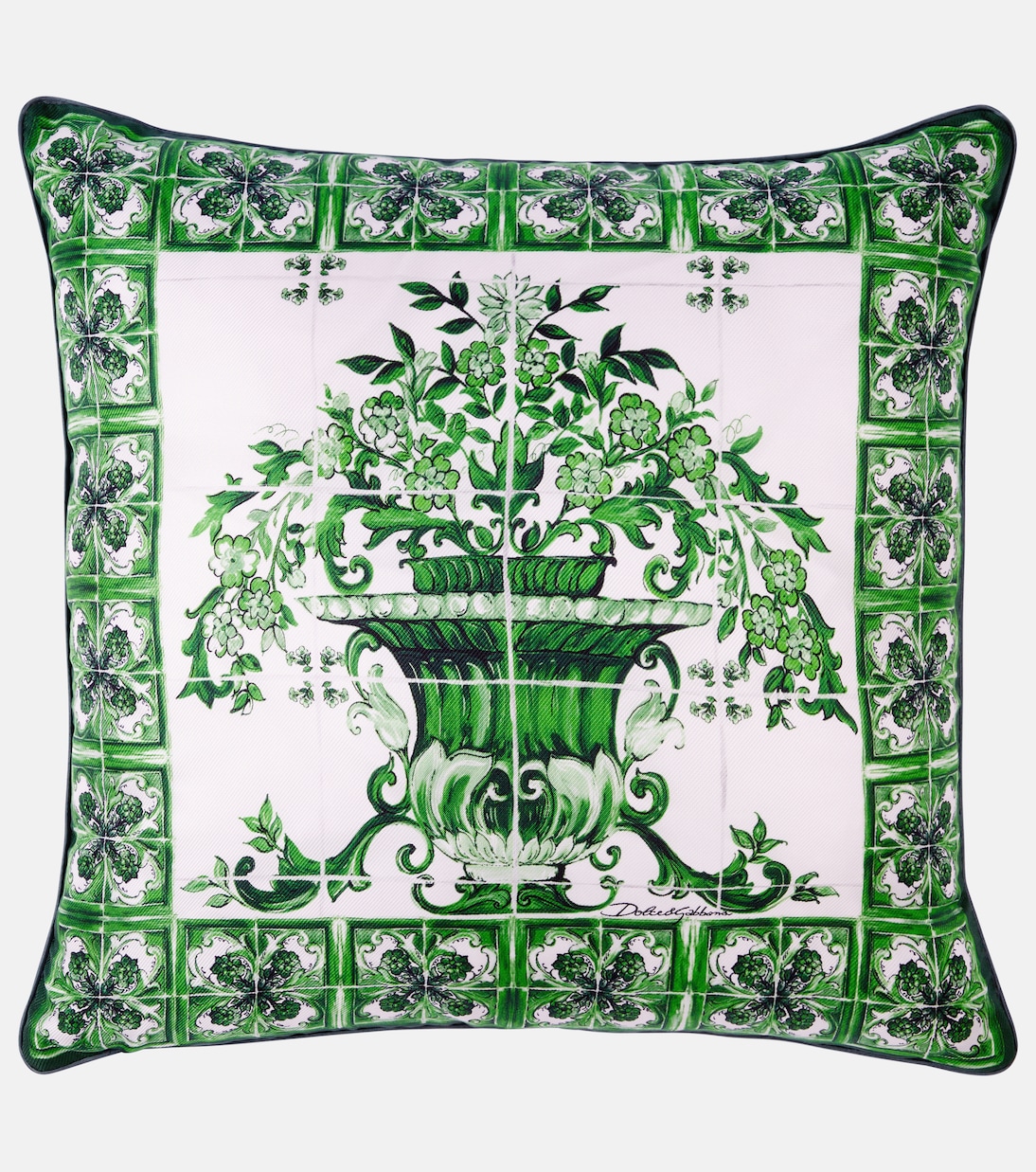 Cuscino piccolo in twill di seta con stampa | Dolce&Gabbana Casa