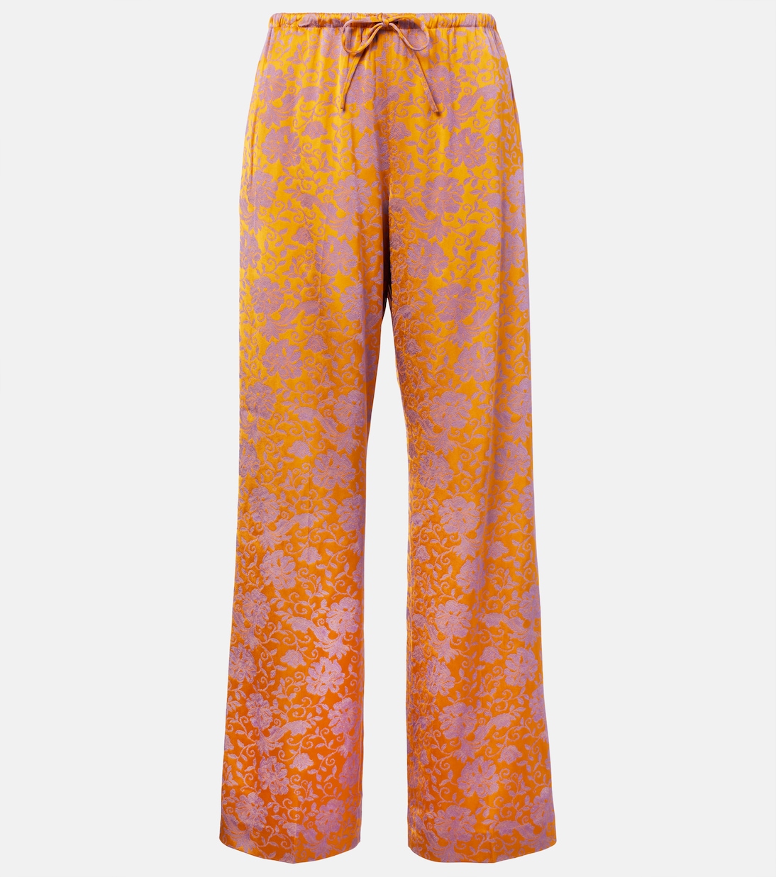 Pantalon ample en jacquard à fleurs | Dries Van Noten