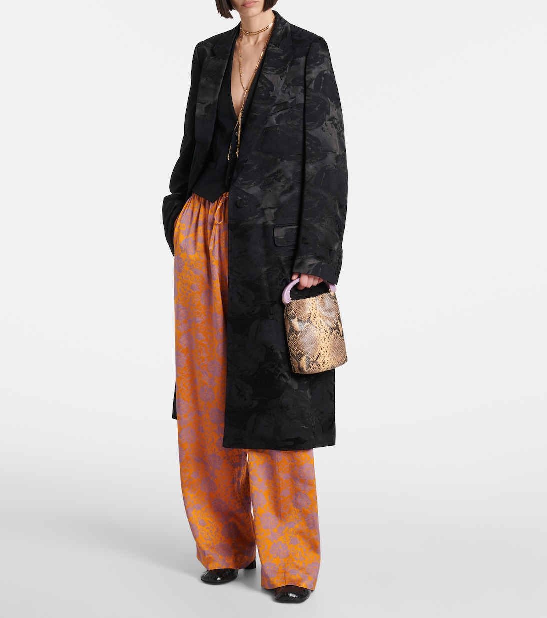 Pantalon ample en jacquard à fleurs | Dries Van Noten