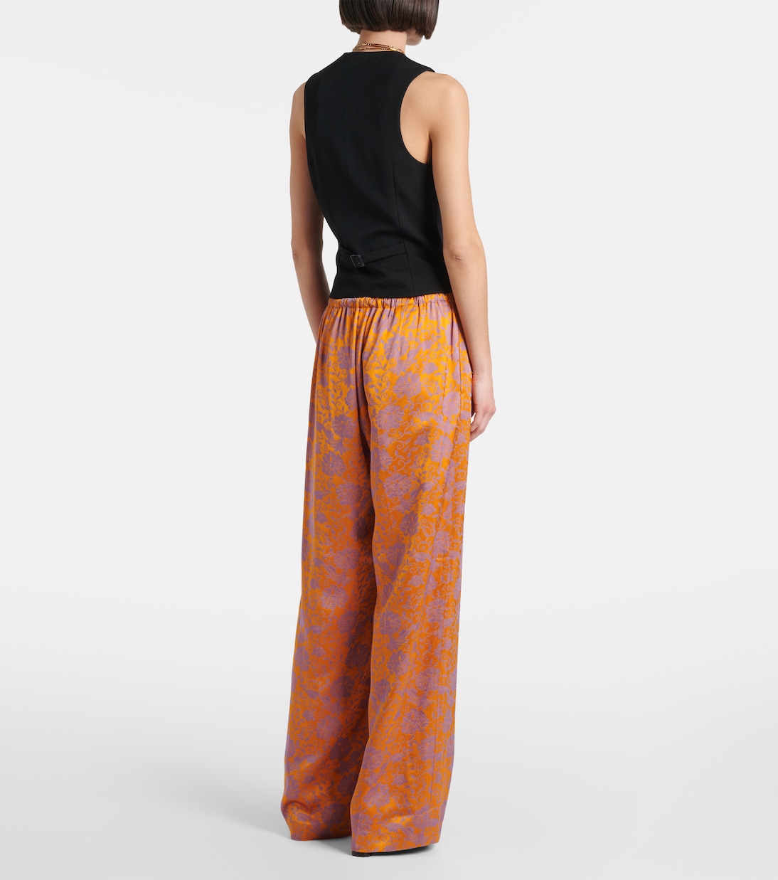 Pantalon ample en jacquard à fleurs | Dries Van Noten