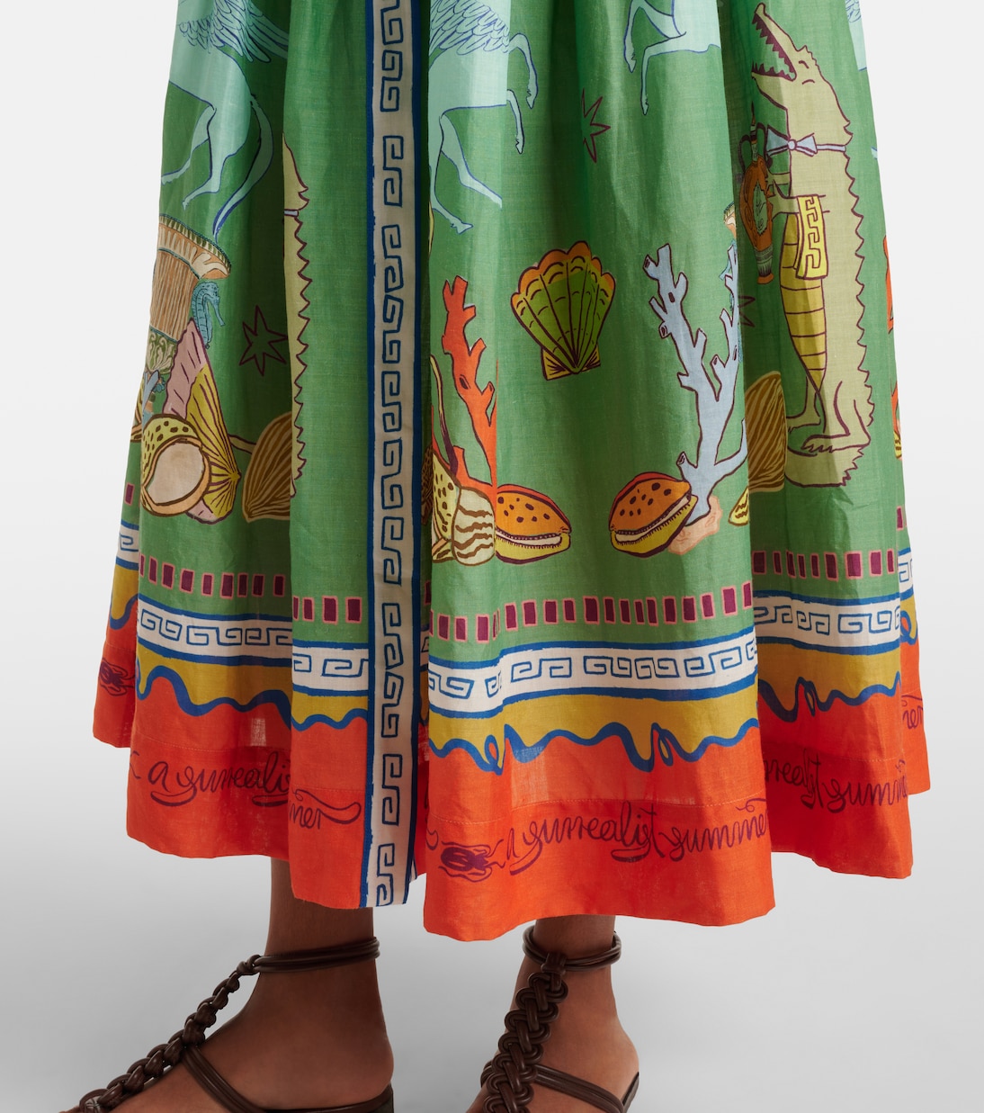Maxikleid Surrealist aus Baumwolle | Alémais