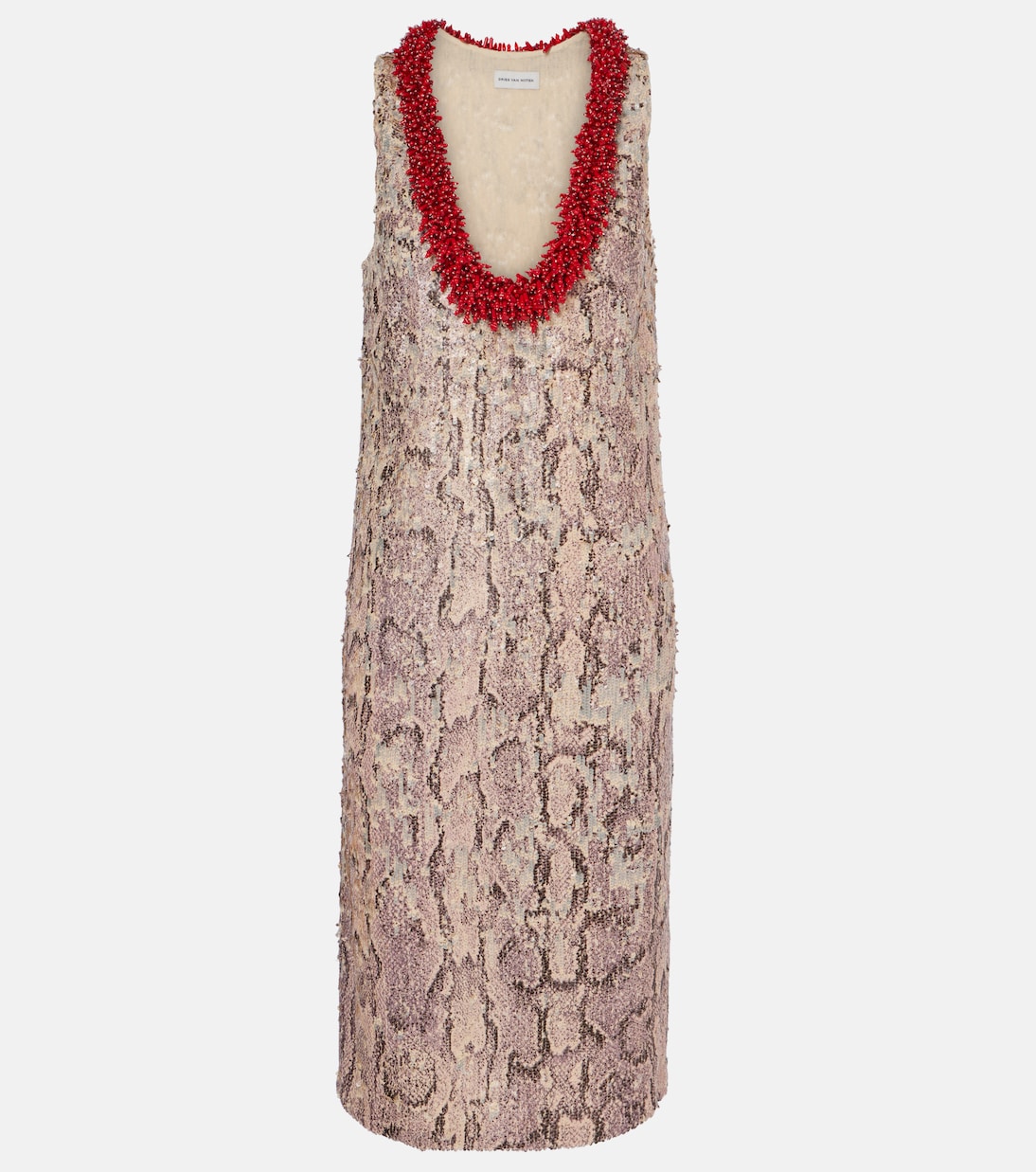 Robe midi imprimée à sequins | Dries Van Noten