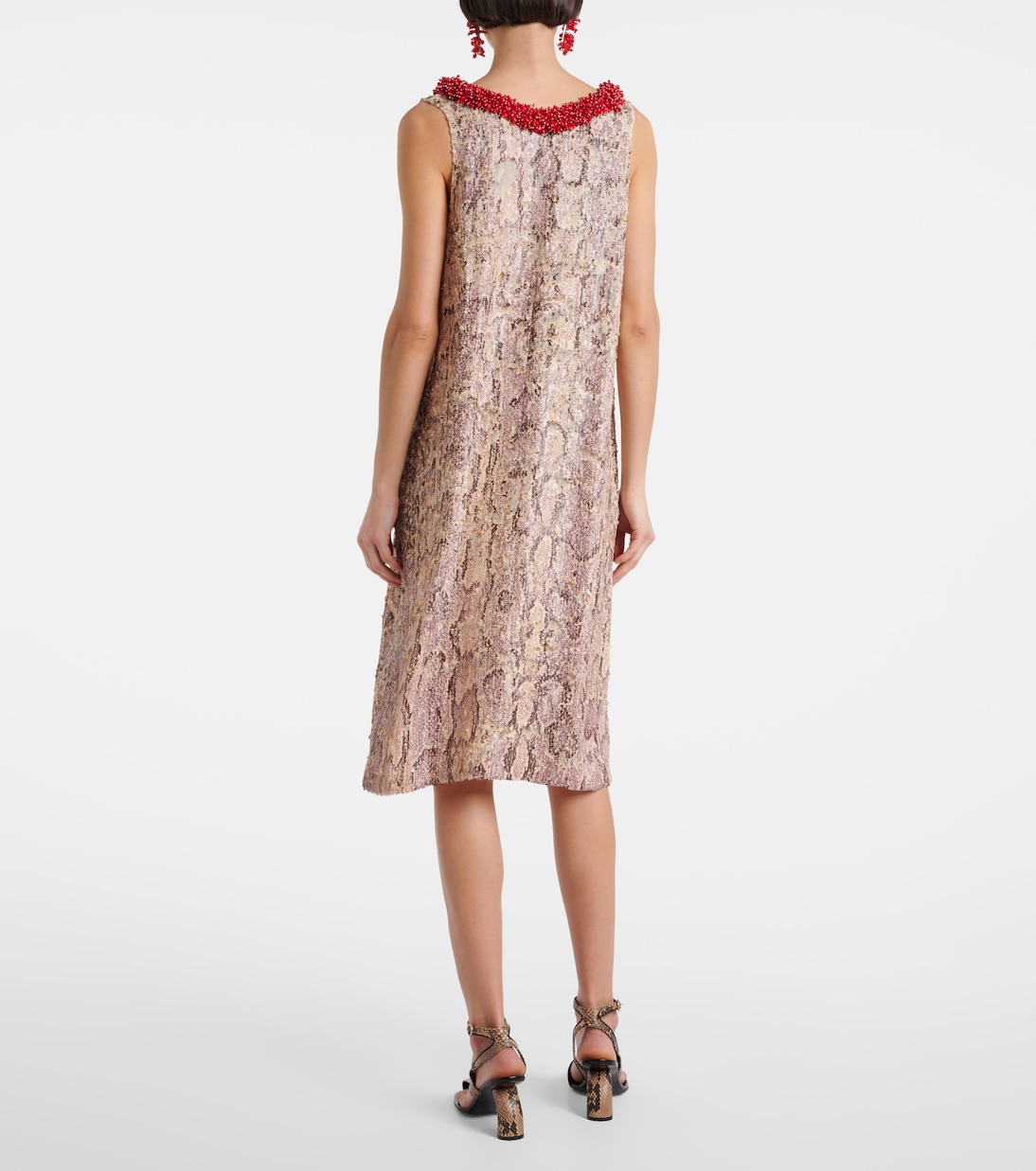 Robe midi imprimée à sequins | Dries Van Noten