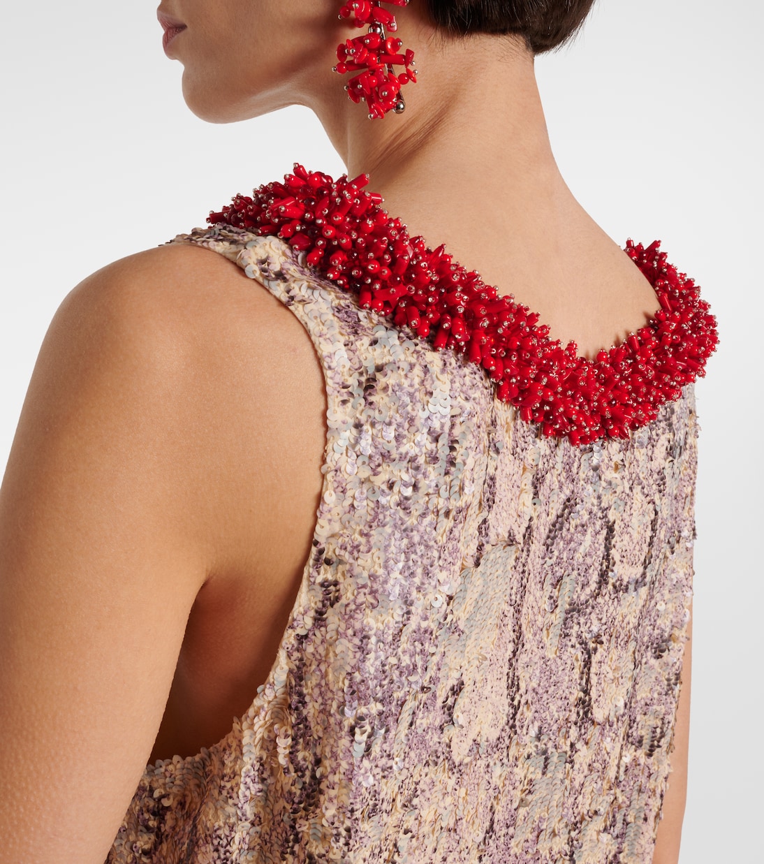 Robe midi imprimée à sequins | Dries Van Noten