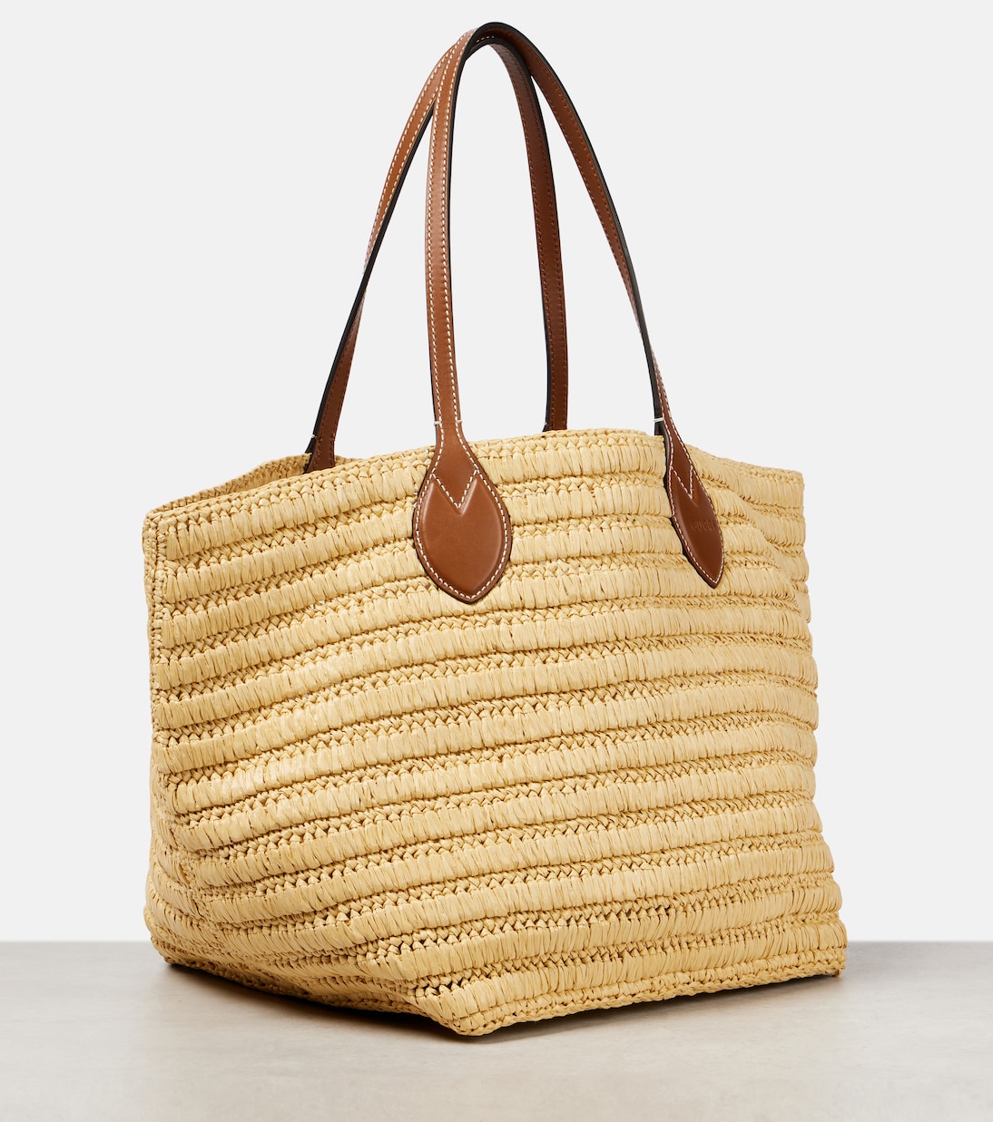 Tote Summer Large aus Raffiabast mit Leder | Gucci