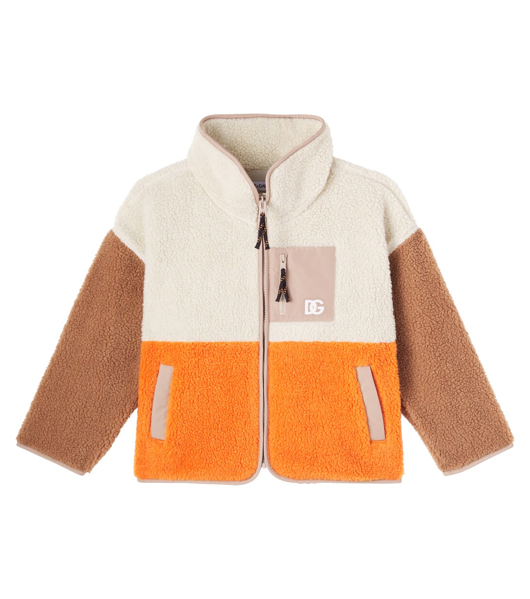 Colorblocked logo teddy jacket | Dolce&Gabbana Kids