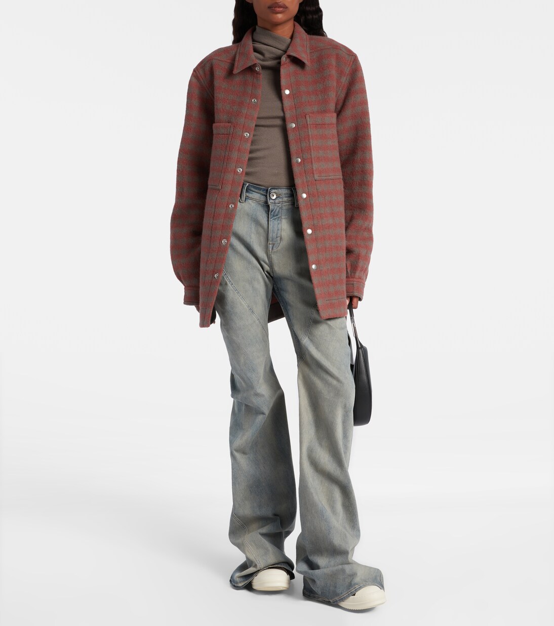 Checked virgin wool overshirt | Rick Owens