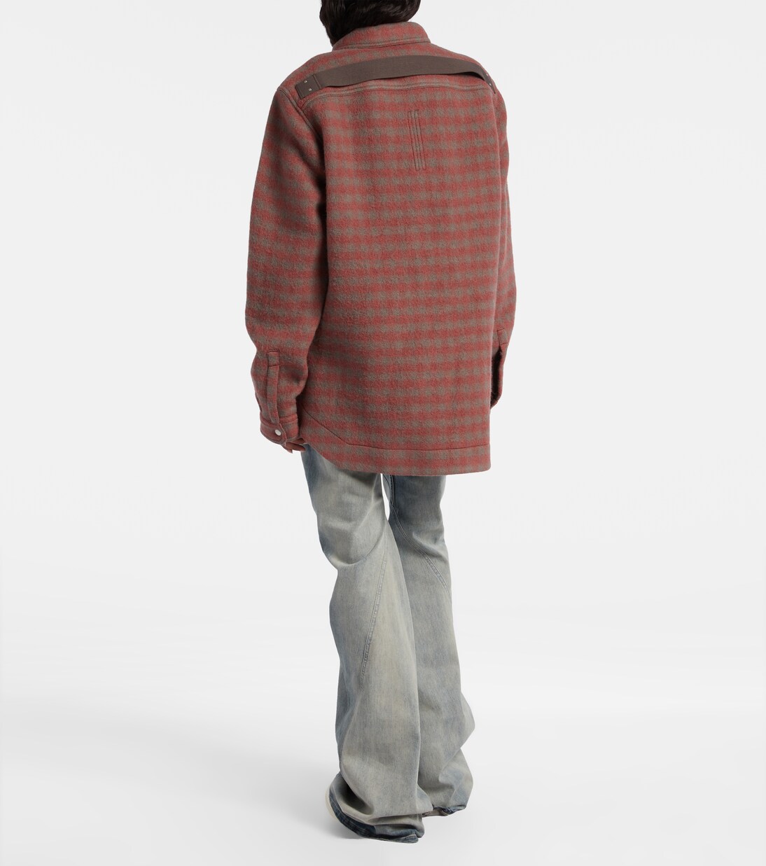Checked virgin wool overshirt | Rick Owens