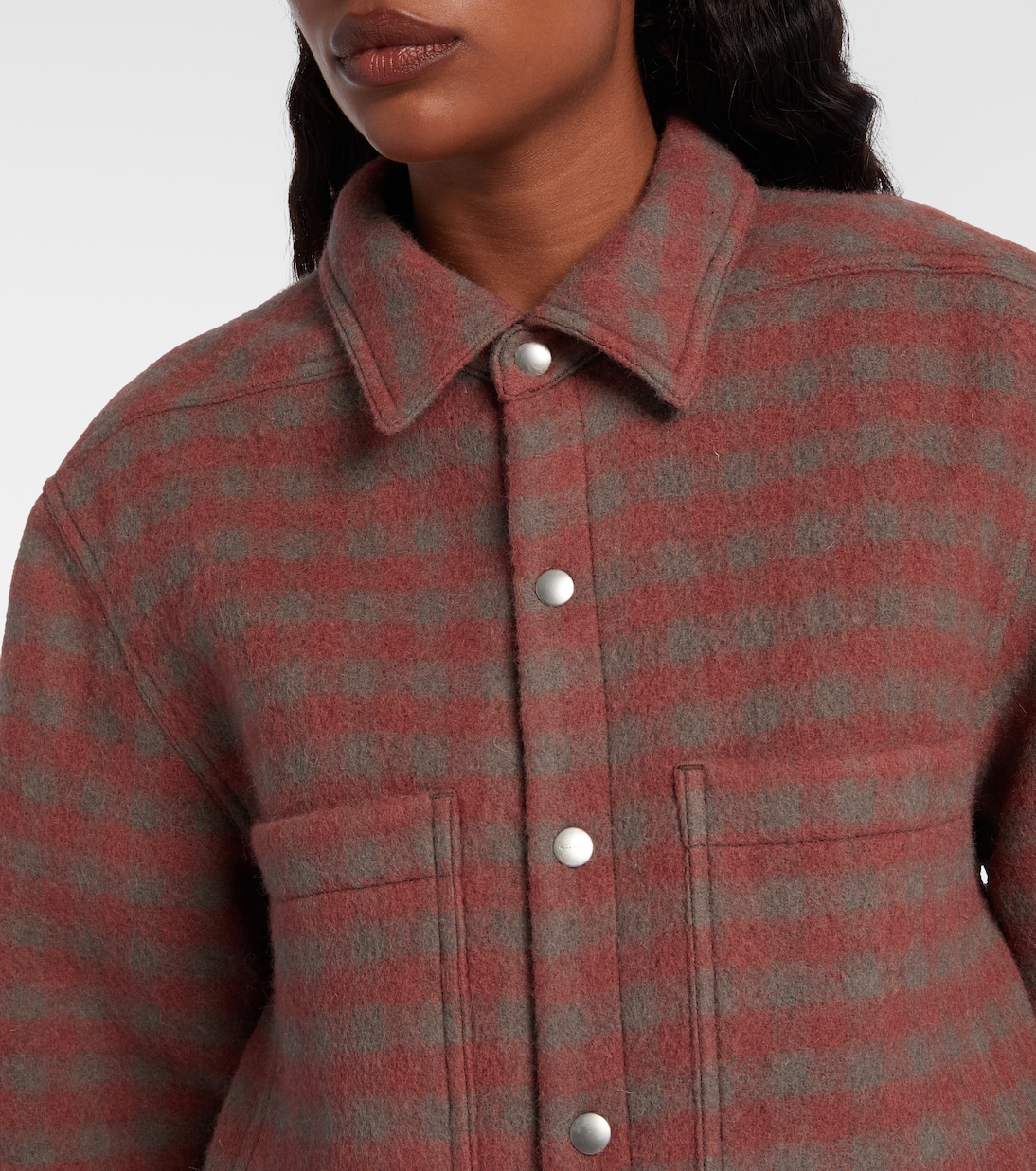 Checked virgin wool overshirt | Rick Owens