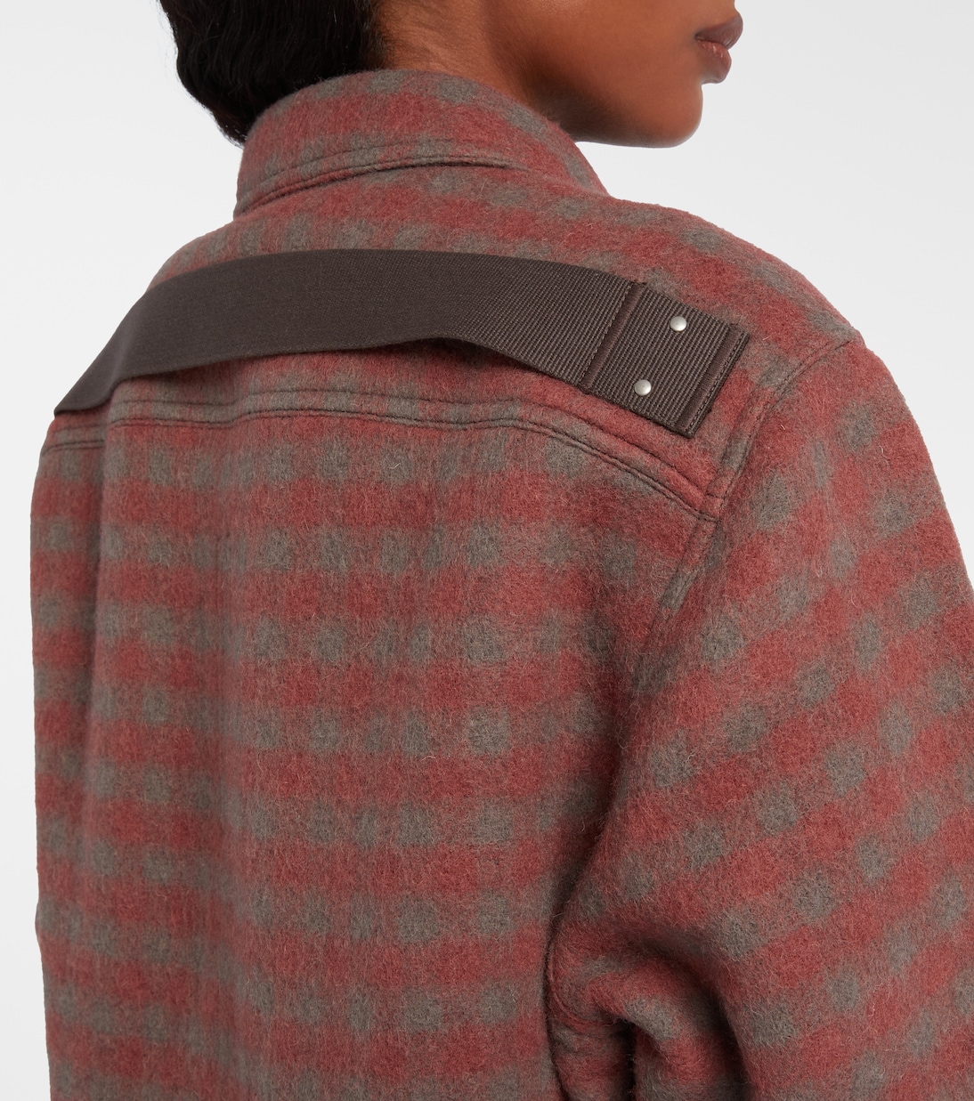 Checked virgin wool overshirt | Rick Owens