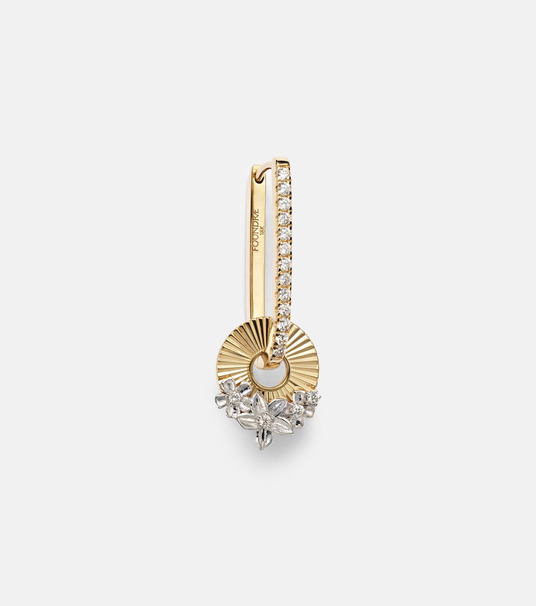 Boucle d’oreille unique en or 18 ct et diamants | FoundRae