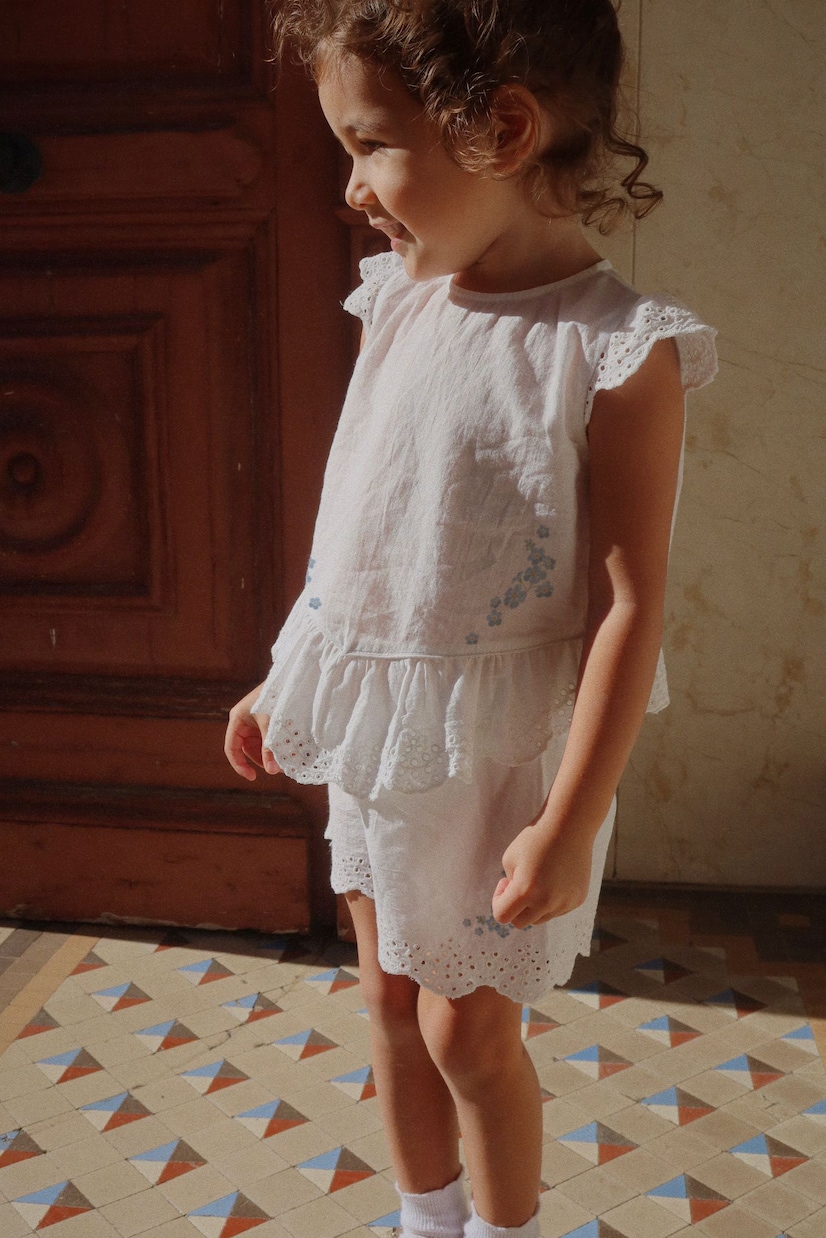 Floral ruffled cotton top | Konges Sløjd