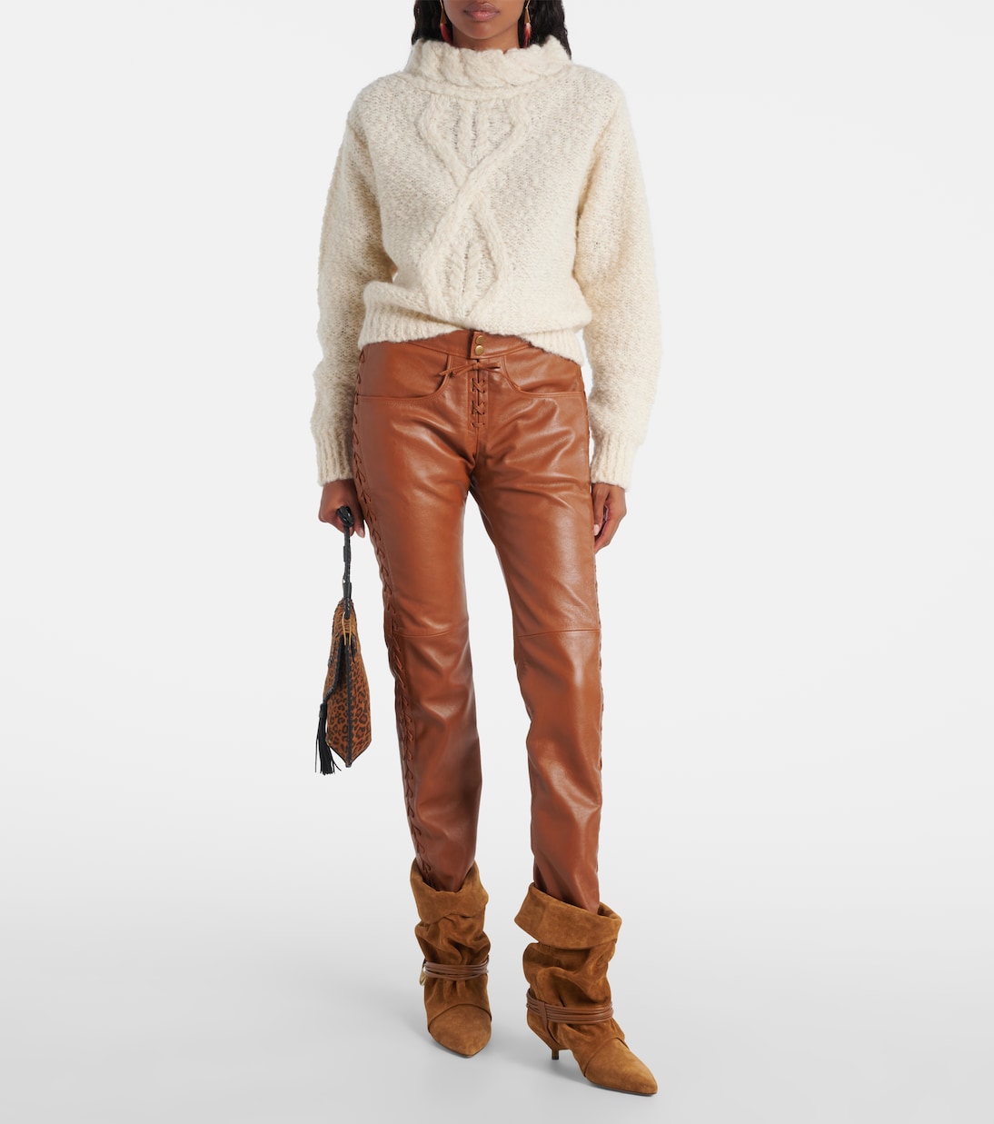 Cyerra皮革修身裤装 | Isabel Marant