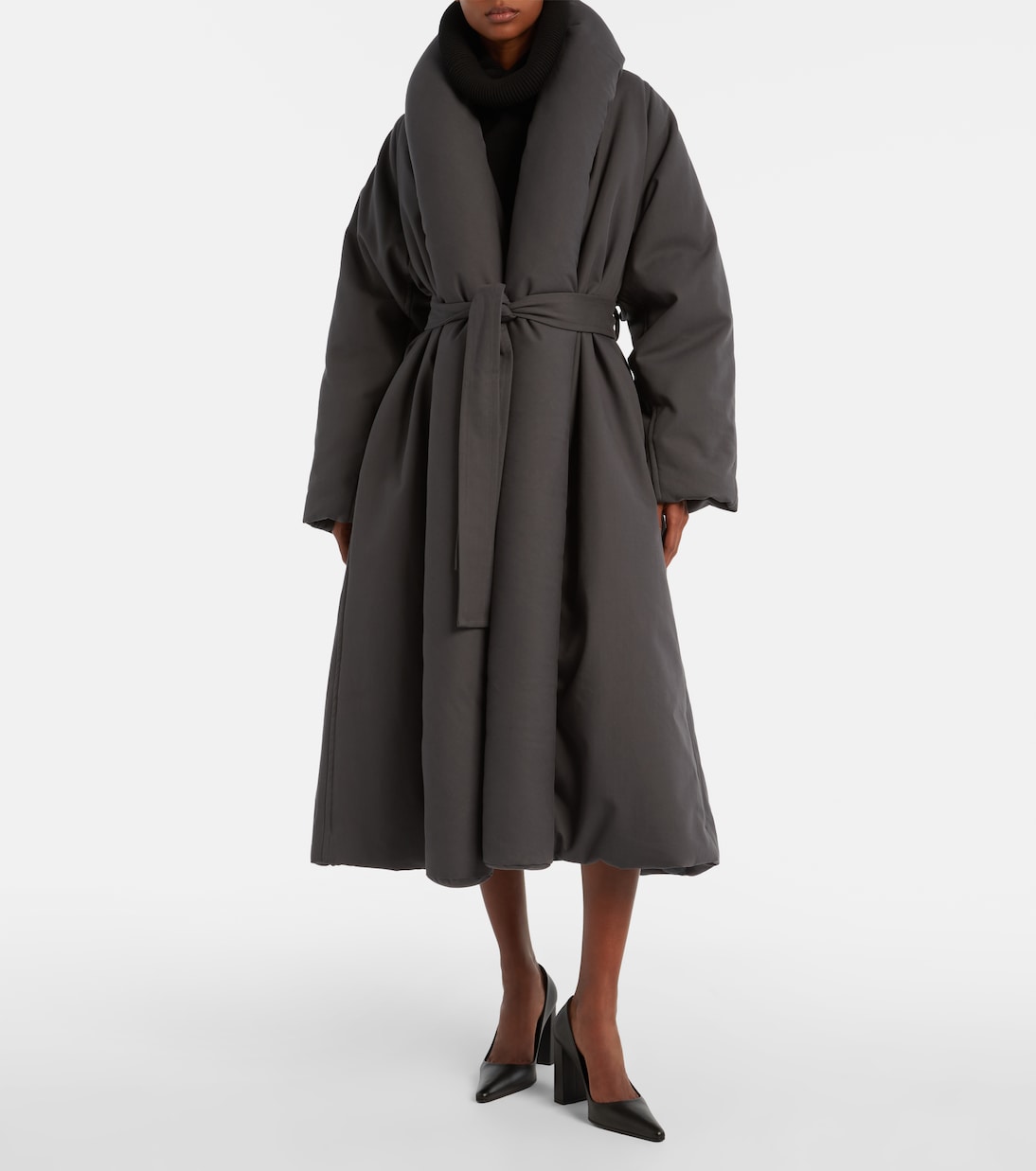 Padded technical cotton wrap coat | Alaïa