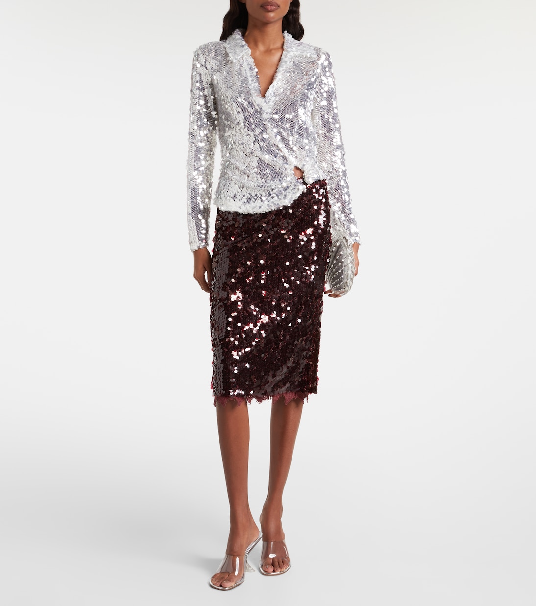 Opaline sequined midi skirt | Christopher Esber