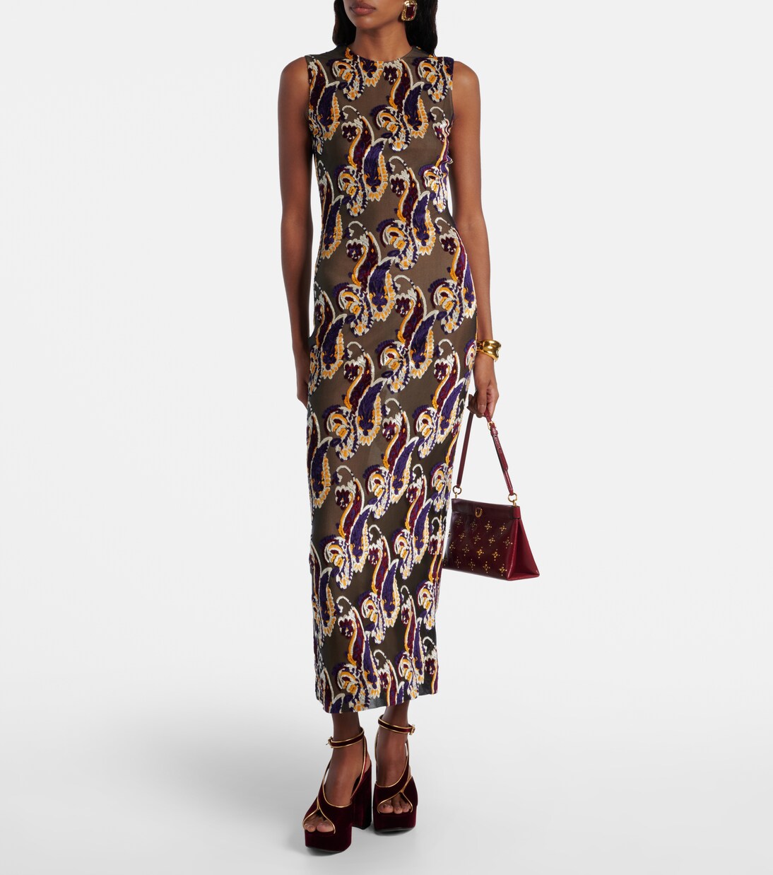 Paisley semi-sheer midi dress | Etro