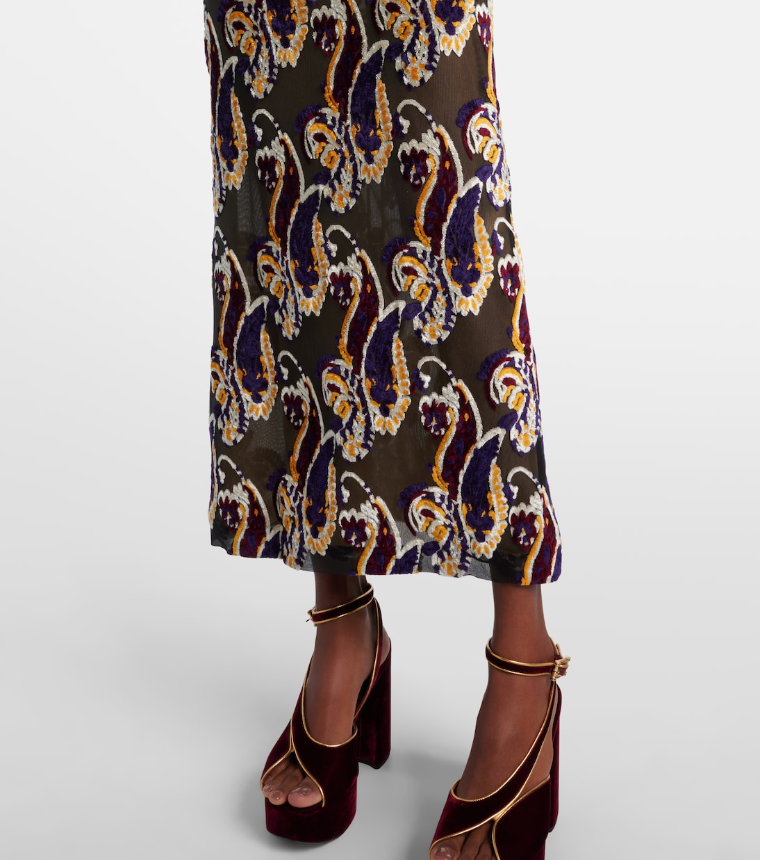Paisley semi-sheer midi dress | Etro